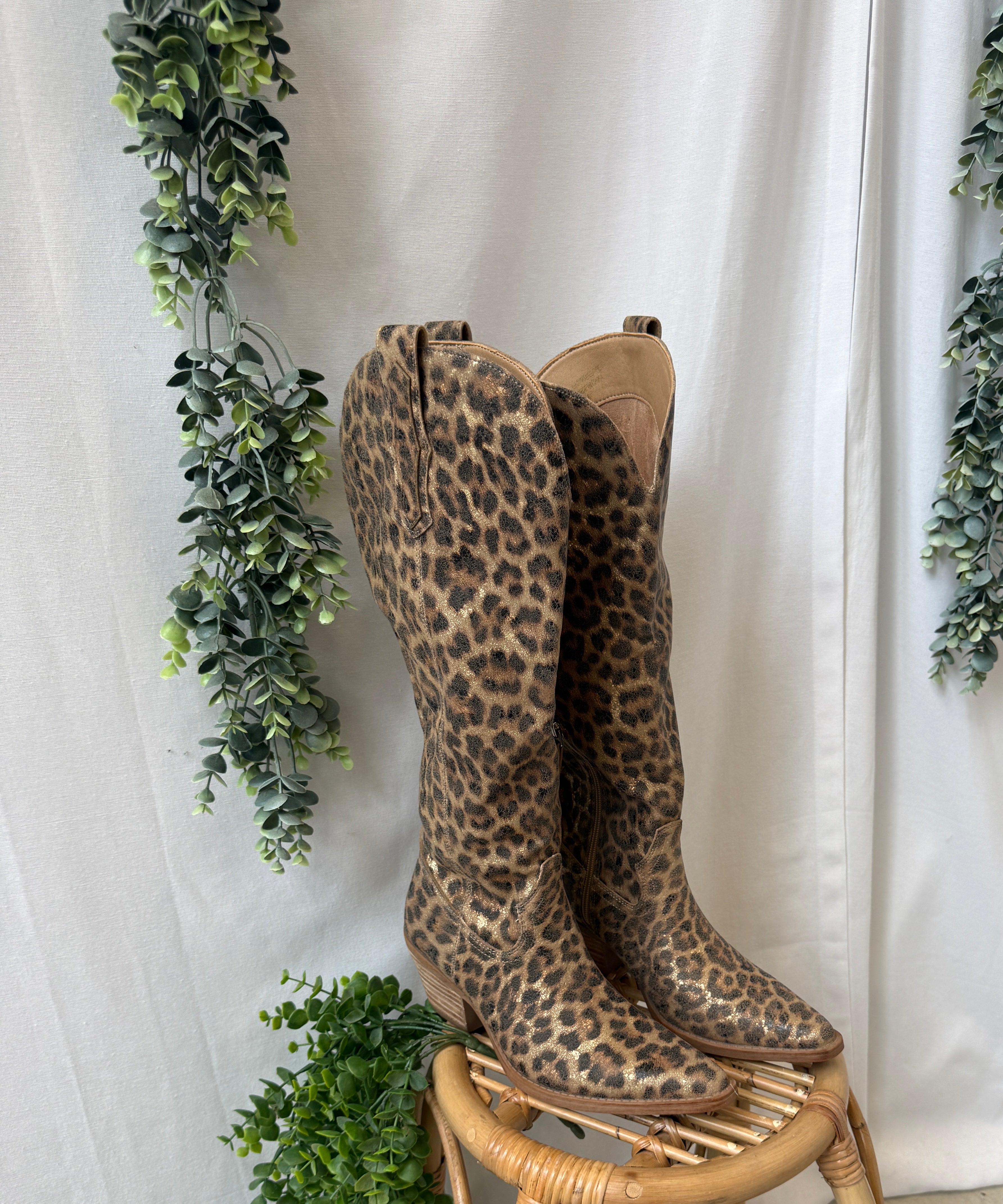 Oasis Society Tess Leopard Boot-Boots-oasis society-The Silo Boutique, Women's Fashion Boutique Located in Warren and Grand Forks North Dakota