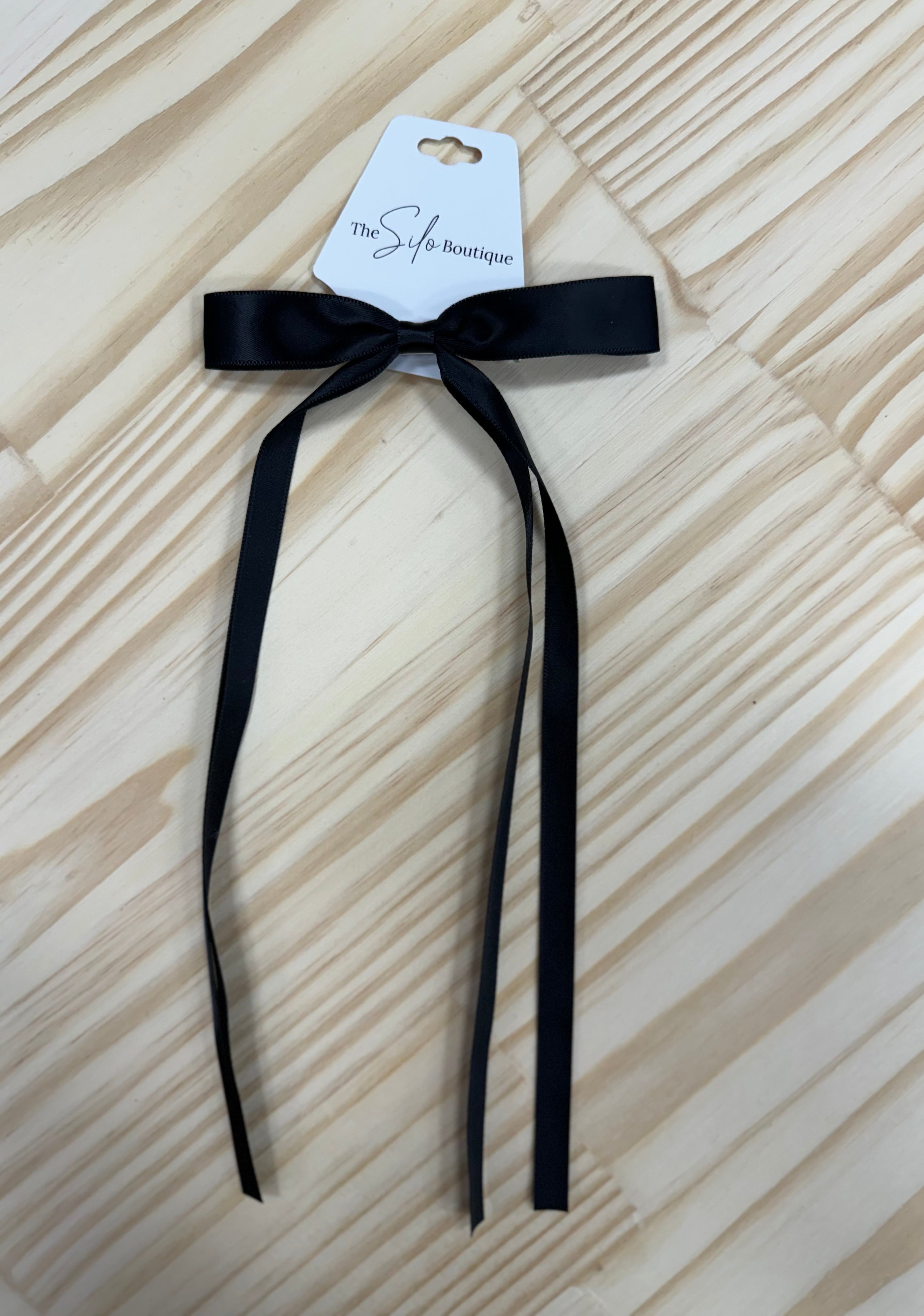 Satin Hair Bow-Hair Accessories-wall to wall-The Silo Boutique, Women's Fashion Boutique Located in Warren and Grand Forks North Dakota