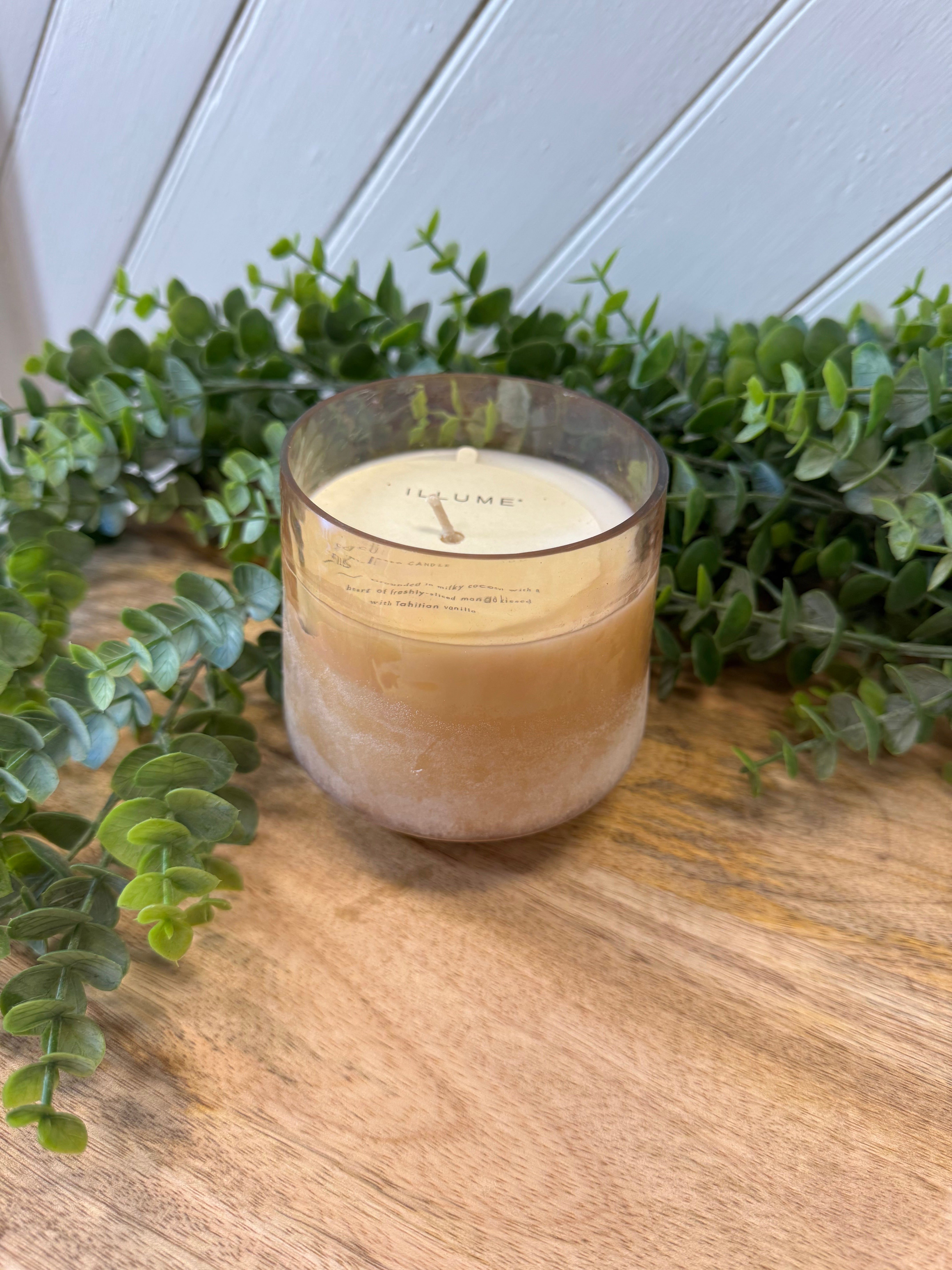Illume Coconut Milk Mango Baltic Glass Candle-Candles-Illume-The Silo Boutique, Women's Fashion Boutique Located in Warren and Grand Forks North Dakota