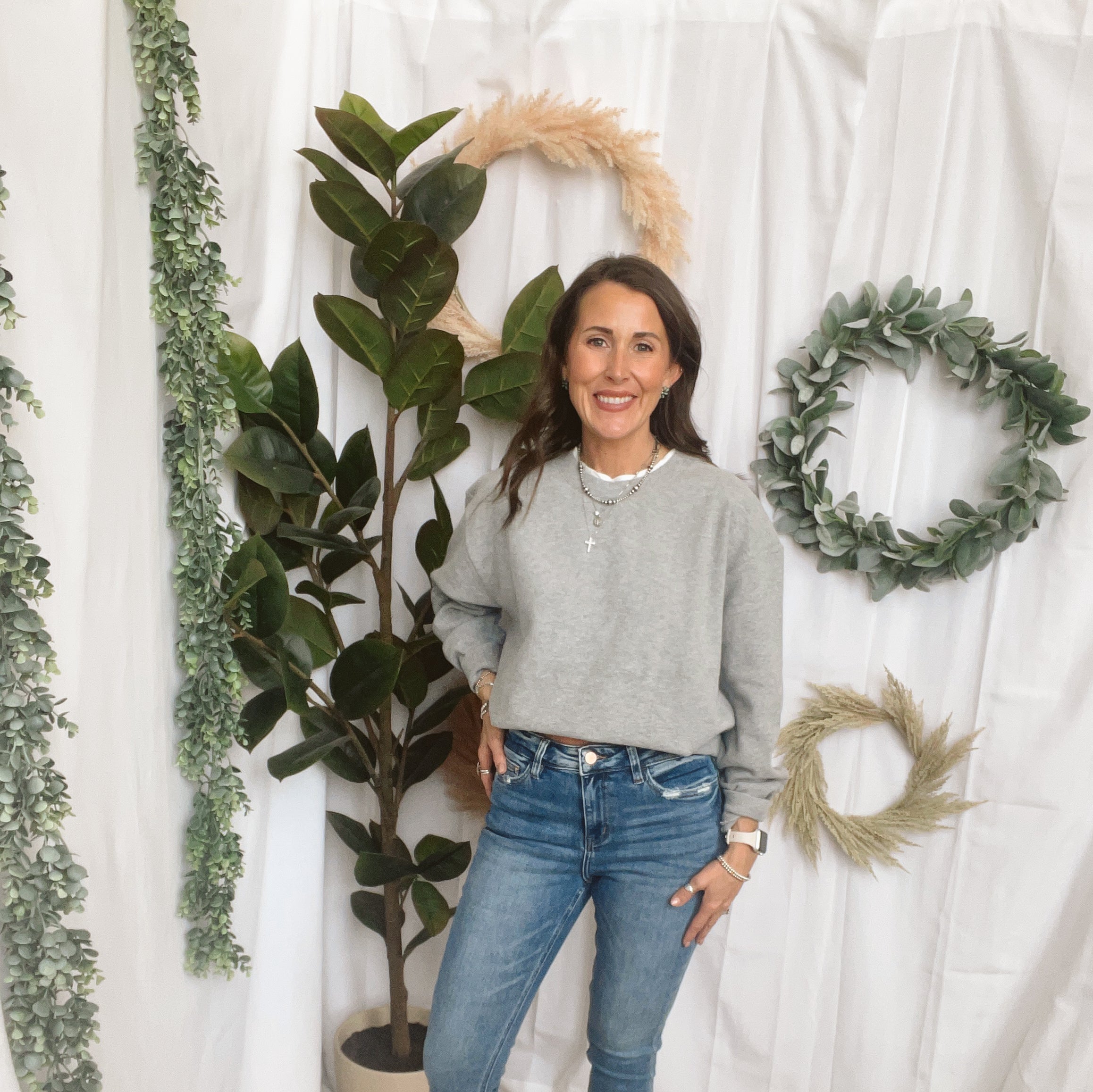 Always On Grey Crew Shirt-Long Sleeve Tops-by together-The Silo Boutique, Women's Fashion Boutique Located in Warren and Grand Forks North Dakota