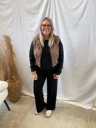 Zip Up Crop Vest-Mocha-Vests-blu pepper-The Silo Boutique, Women's Fashion Boutique Located in Warren and Grand Forks North Dakota