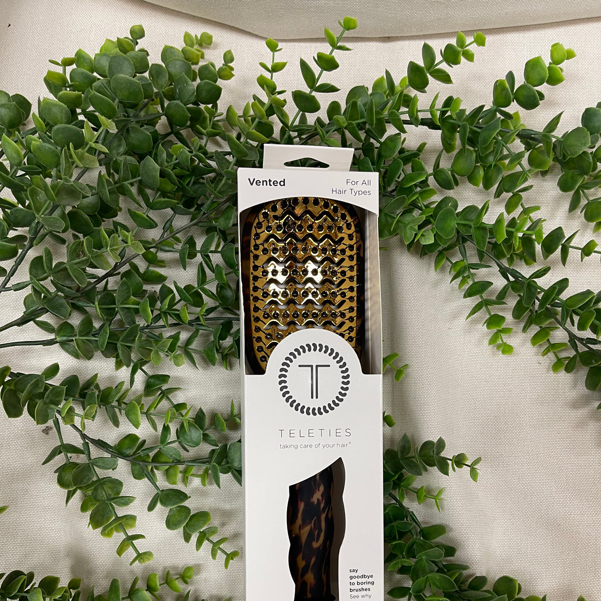 Teleties Vented Hair Brush - Tortoise-Hair Accessories-teleties-The Silo Boutique, Women's Fashion Boutique Located in Warren and Grand Forks North Dakota