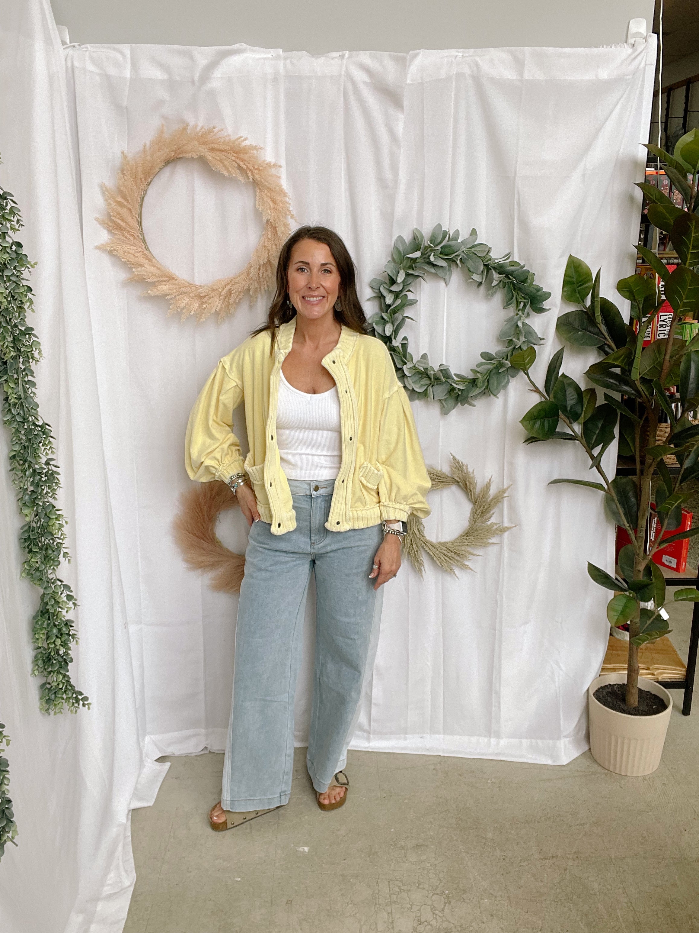 Lov Vintage Cardigan-Lemon-Cardigans-lovlov-The Silo Boutique, Women's Fashion Boutique Located in Warren and Grand Forks North Dakota
