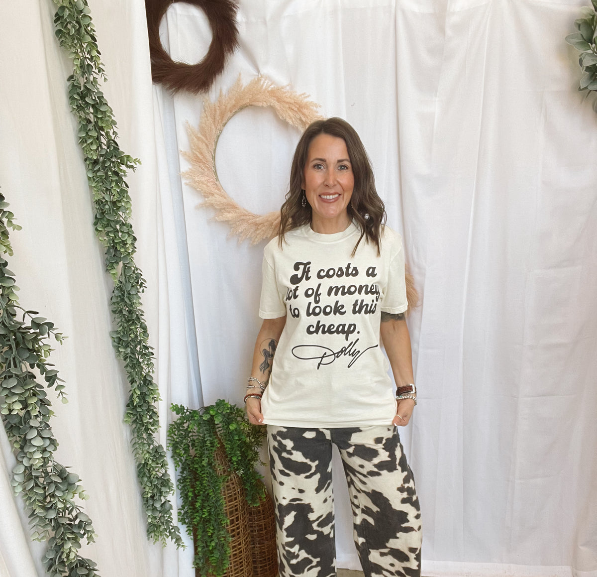 Cost a Lot Graphic Tee-Ivory-Graphic Tees-birdies-The Silo Boutique, Women's Fashion Boutique Located in Warren and Grand Forks North Dakota