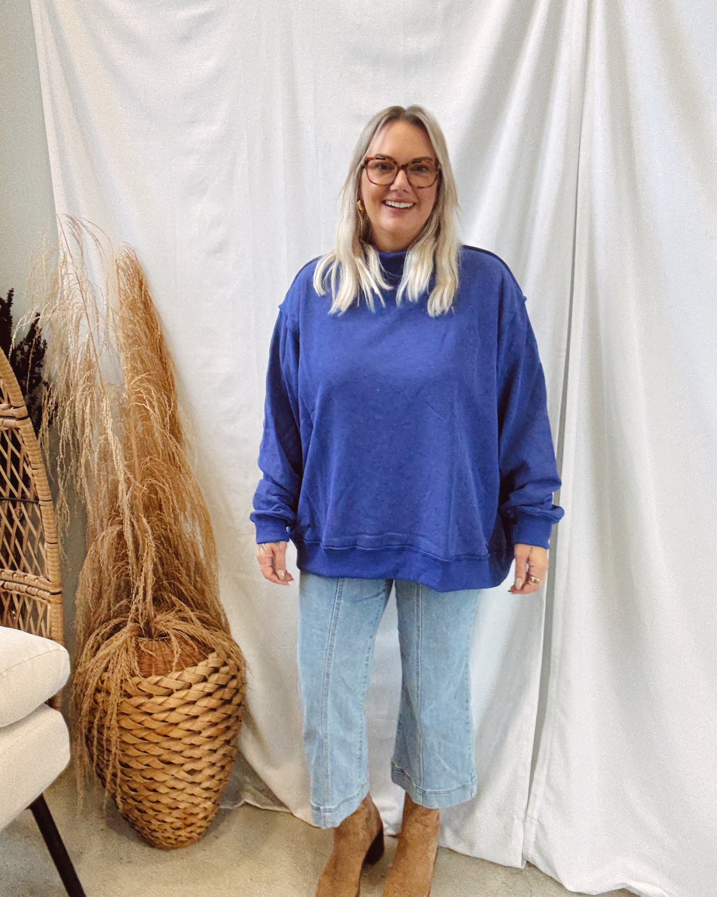Royal Blue Favorite Sweatshirt-Sweatshirts-bucketlist-The Silo Boutique, Women's Fashion Boutique Located in Warren and Grand Forks North Dakota