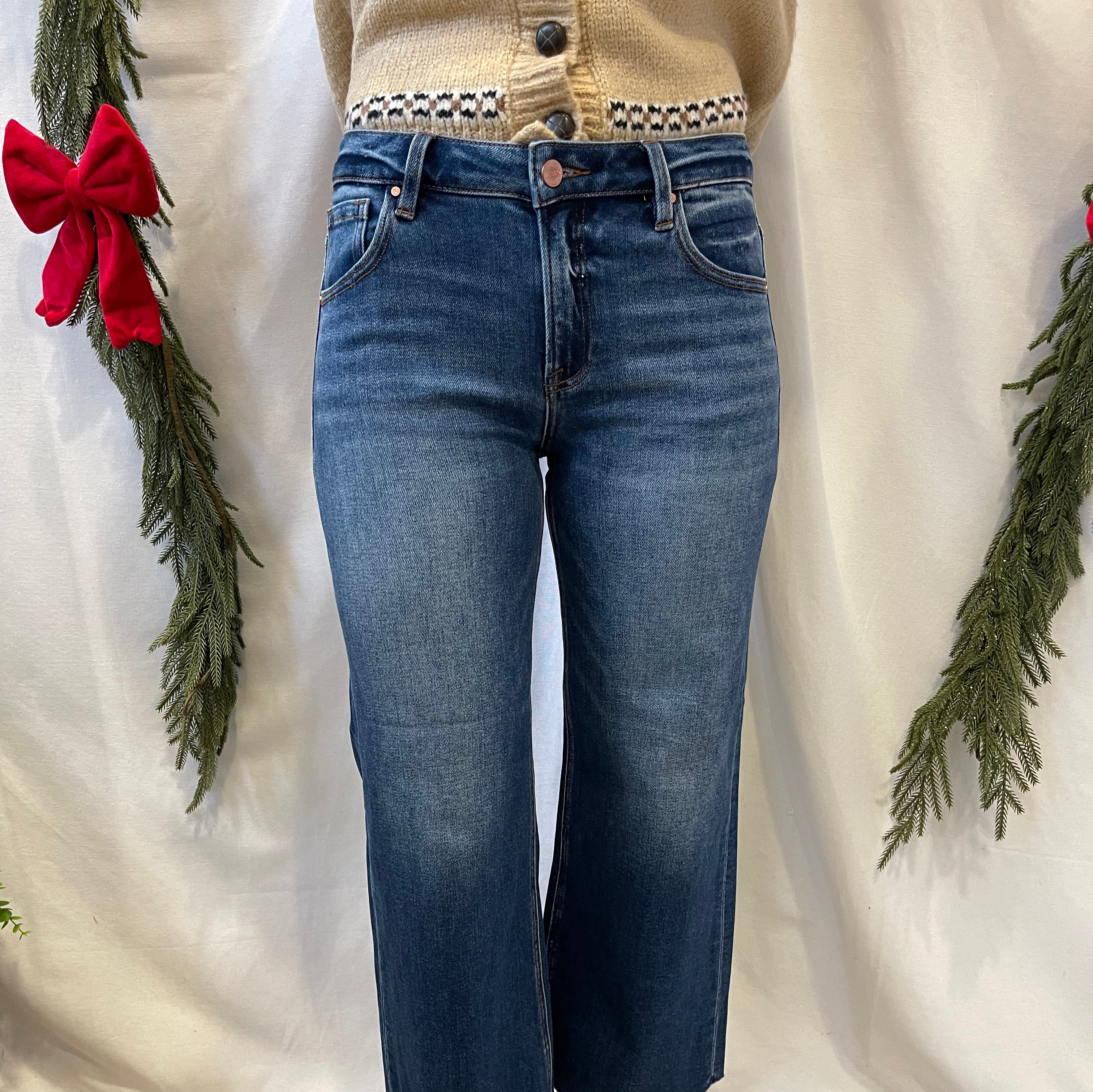 Risen Raw Hem Crop Jeans-Jeans-risen-The Silo Boutique, Women's Fashion Boutique Located in Warren and Grand Forks North Dakota