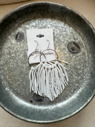 Cascade Fringe Hoops Earrings-White-Earrings-fringe with faith-The Silo Boutique, Women's Fashion Boutique Located in Warren and Grand Forks North Dakota