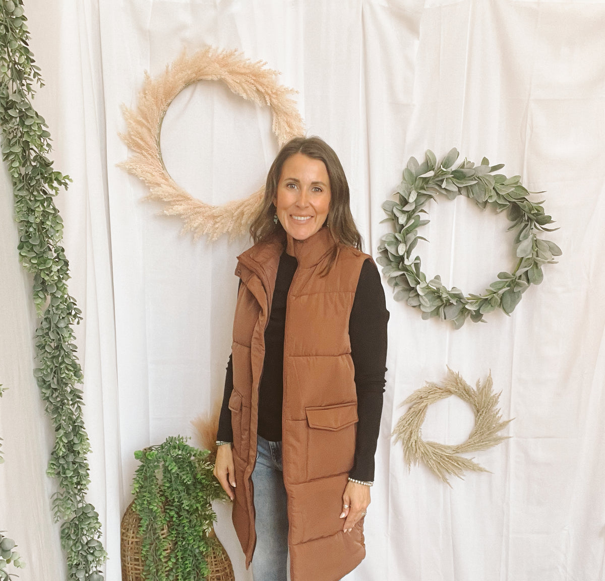 Panache Jenna Long Vest-Brown-Vests-panache-The Silo Boutique, Women's Fashion Boutique Located in Warren and Grand Forks North Dakota