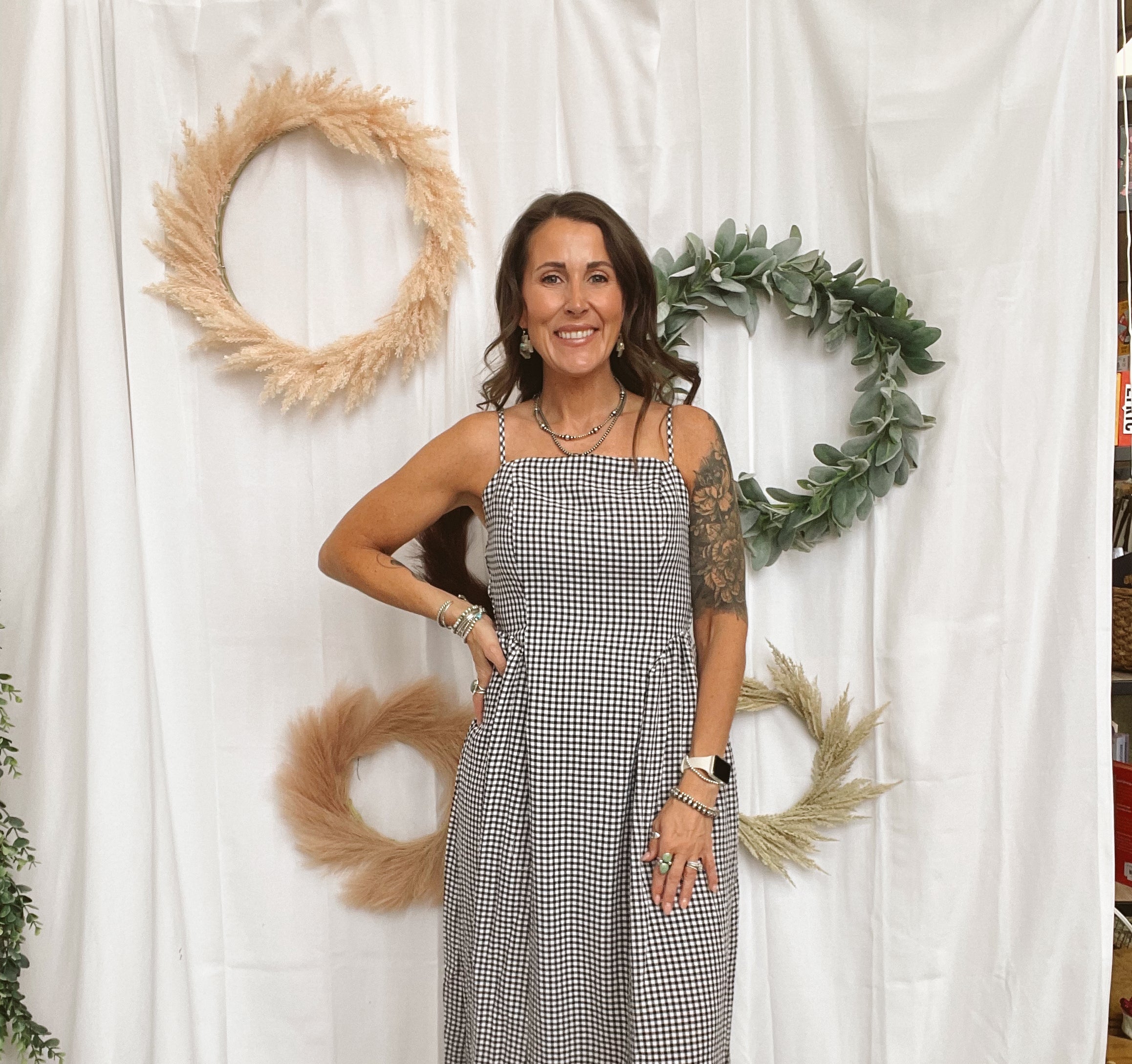 Georgia Black Gingham Dress-Dresses-cozy co-The Silo Boutique, Women's Fashion Boutique Located in Warren and Grand Forks North Dakota