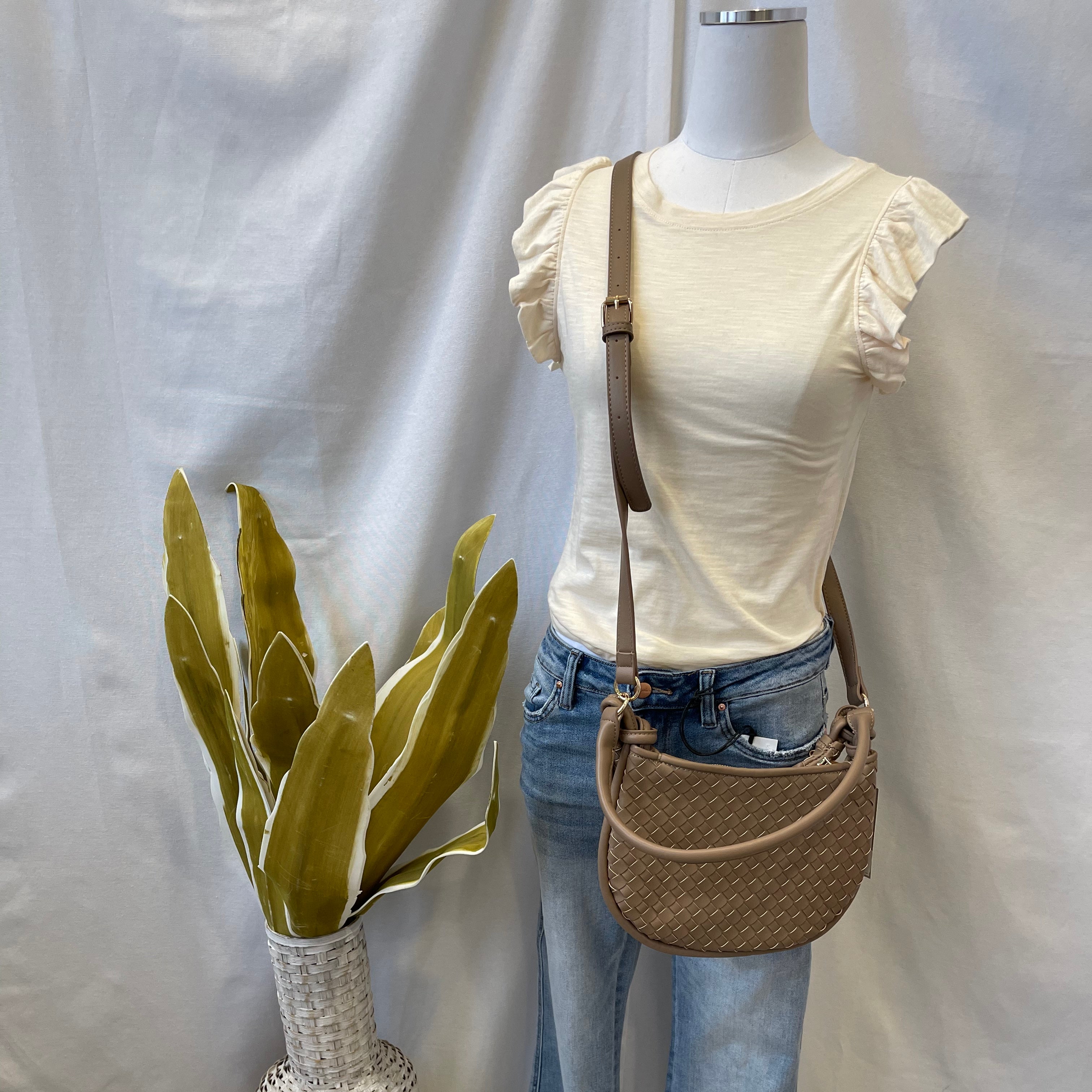 Jen and Co Kaylor Woven Purse-Taupe-Purses-Jen and Co-The Silo Boutique, Women's Fashion Boutique Located in Warren and Grand Forks North Dakota