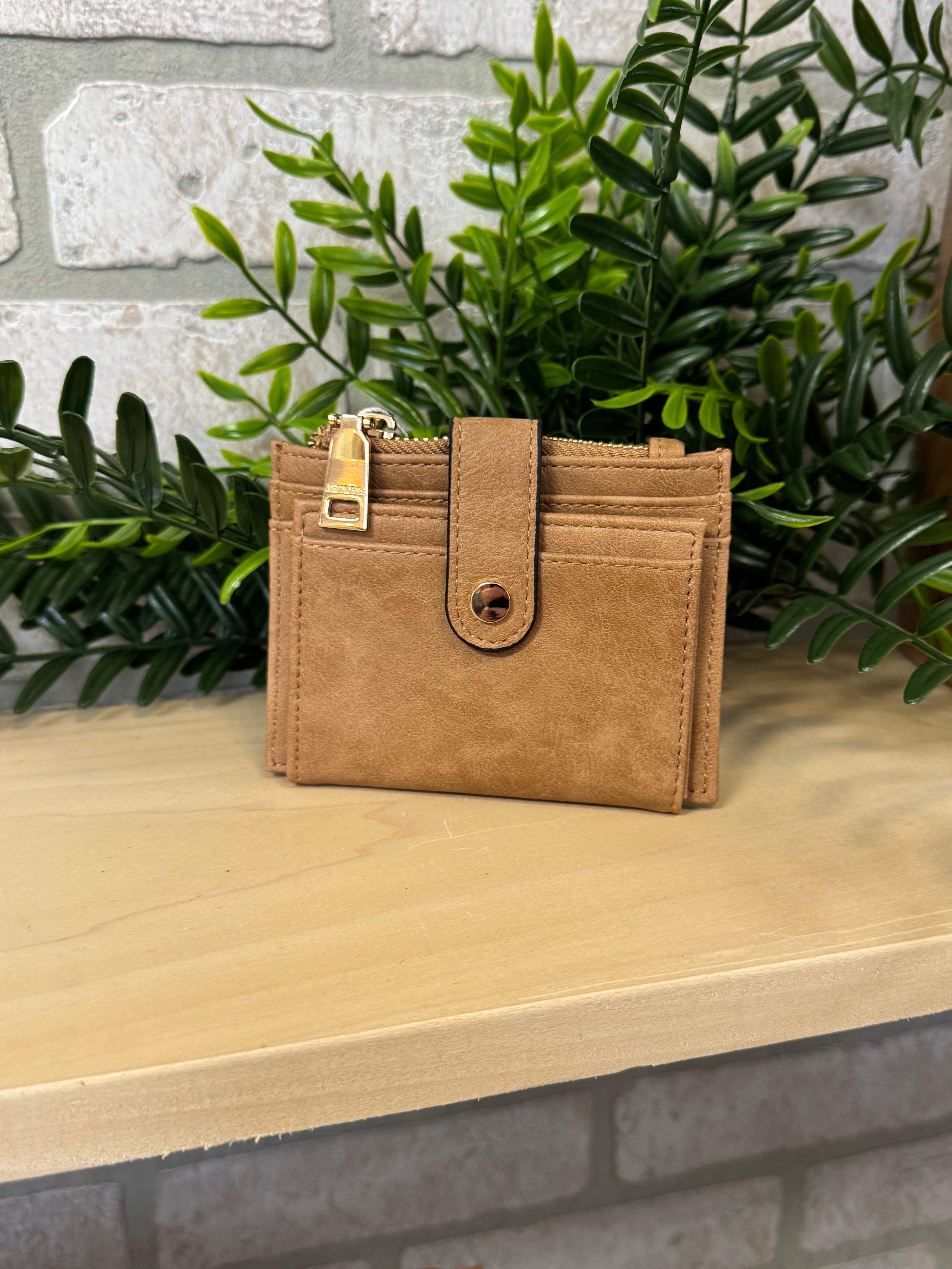 Jen and Co Mocha Sam Mini Snap Card Wallet-Wallets-Jen and Co-The Silo Boutique, Women's Fashion Boutique Located in Warren and Grand Forks North Dakota