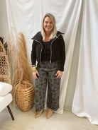 Black Floral Pants-Pants-entro-The Silo Boutique, Women's Fashion Boutique Located in Warren and Grand Forks North Dakota
