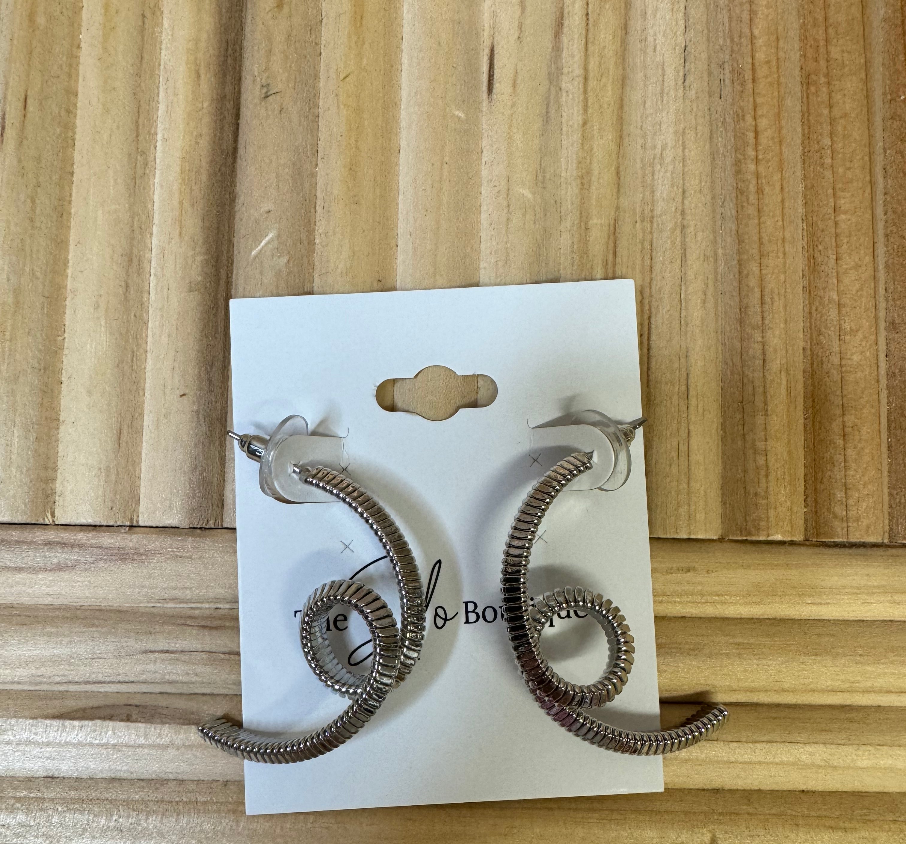 Textured Twist Hoop Earrings-earrings-Fame-The Silo Boutique, Women's Fashion Boutique Located in Warren and Grand Forks North Dakota