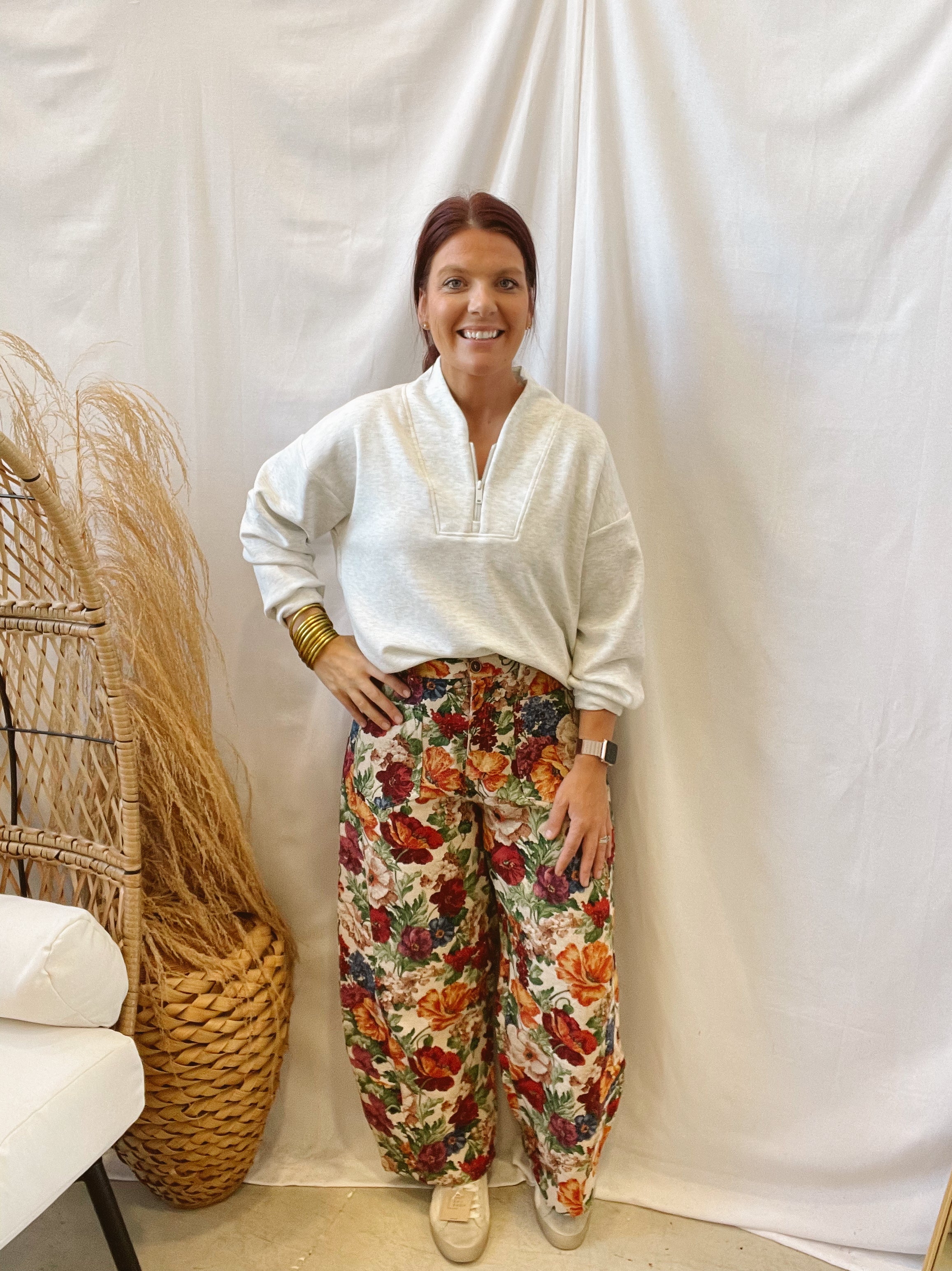 Floral Tapestry Pants-Jeans-eesome-The Silo Boutique, Women's Fashion Boutique Located in Warren and Grand Forks North Dakota