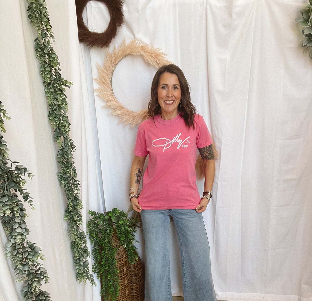 Dolly XOXO Tee-Crunchberry-Graphic Tees-birdies-The Silo Boutique, Women's Fashion Boutique Located in Warren and Grand Forks North Dakota