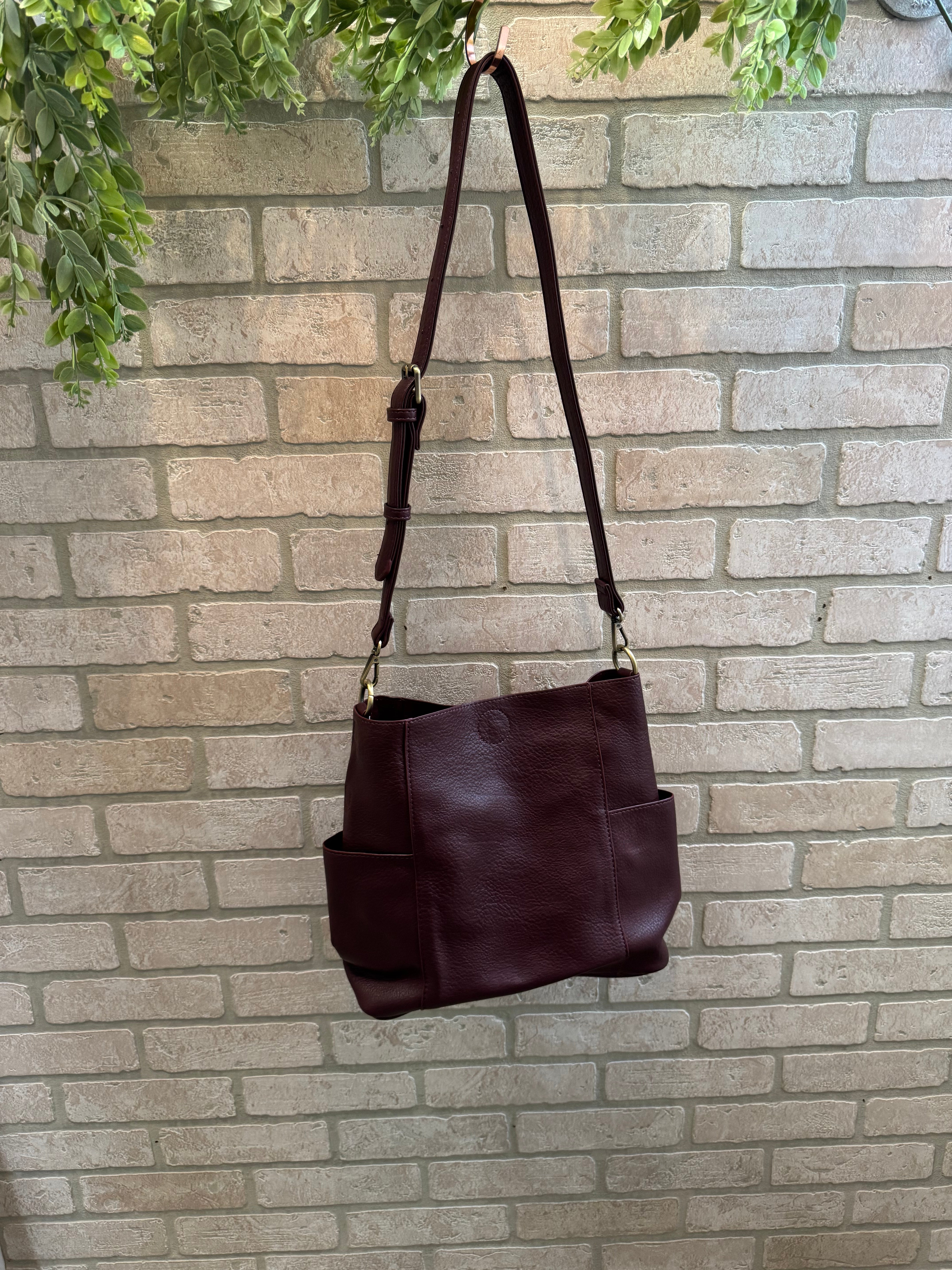 Joy Susan Kayleigh Bucket Bag-Oxblood-Purses-joy susan-The Silo Boutique, Women's Fashion Boutique Located in Warren and Grand Forks North Dakota