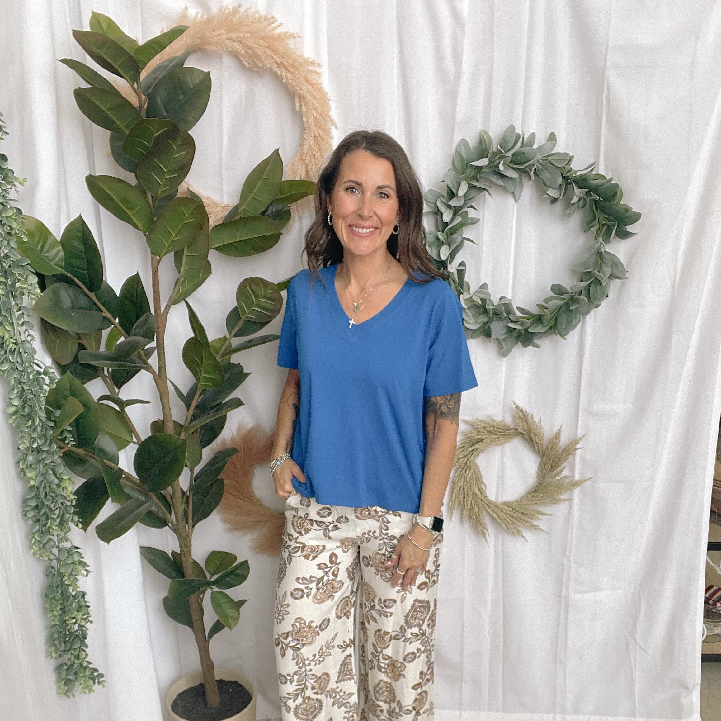 Paisley Wide Leg Pants-Pants-cozy co-The Silo Boutique, Women's Fashion Boutique Located in Warren and Grand Forks North Dakota