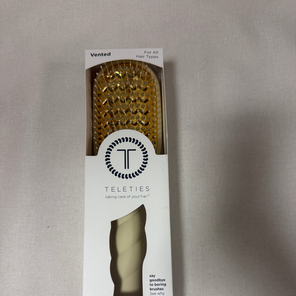 Teleties Vented Hair Brush - Tan-Hair Accessories-teleties-The Silo Boutique, Women's Fashion Boutique Located in Warren and Grand Forks North Dakota