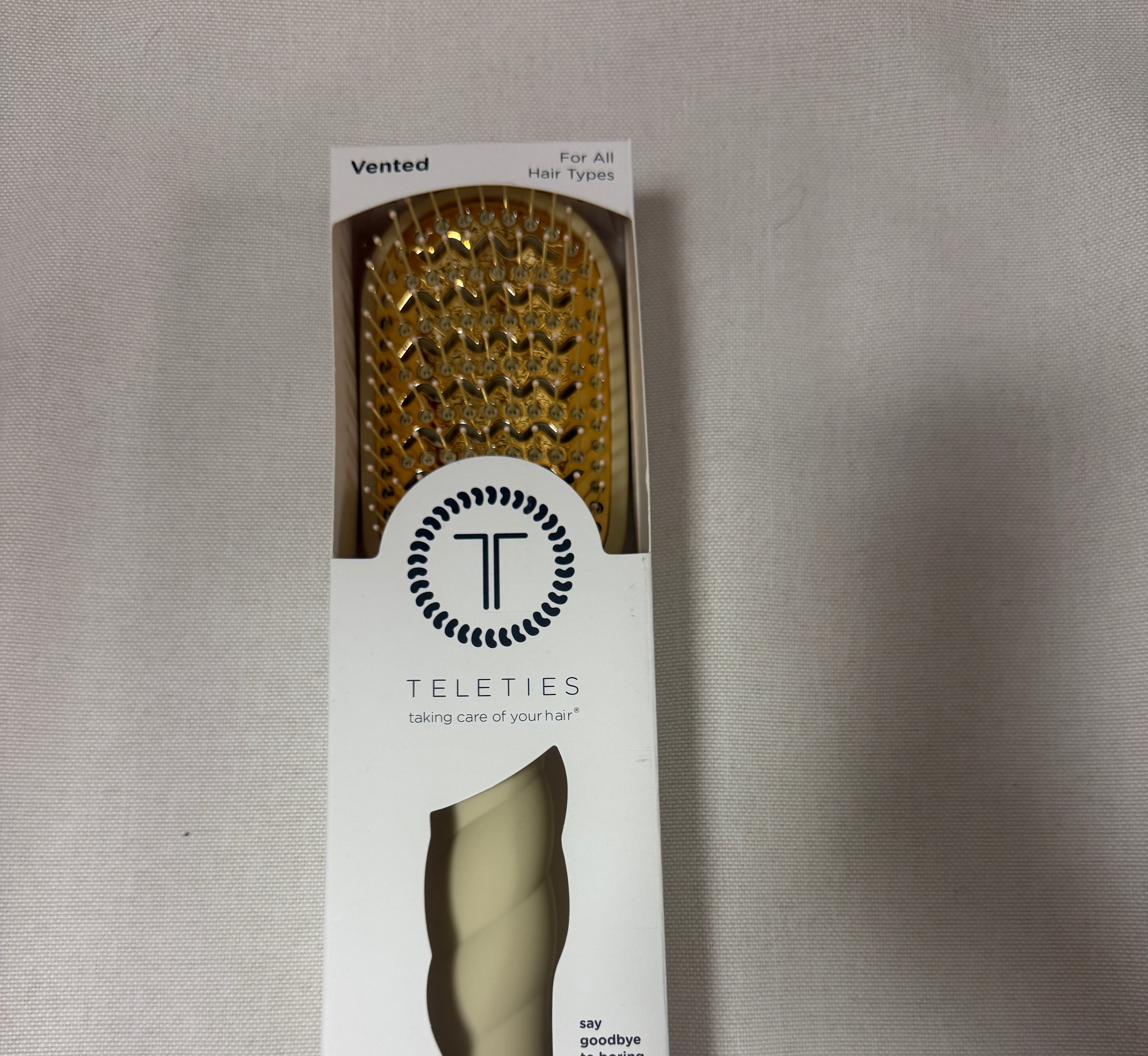 Teleties Vented Hair Brush - Tan-Hair Accessories-teleties-The Silo Boutique, Women's Fashion Boutique Located in Warren and Grand Forks North Dakota