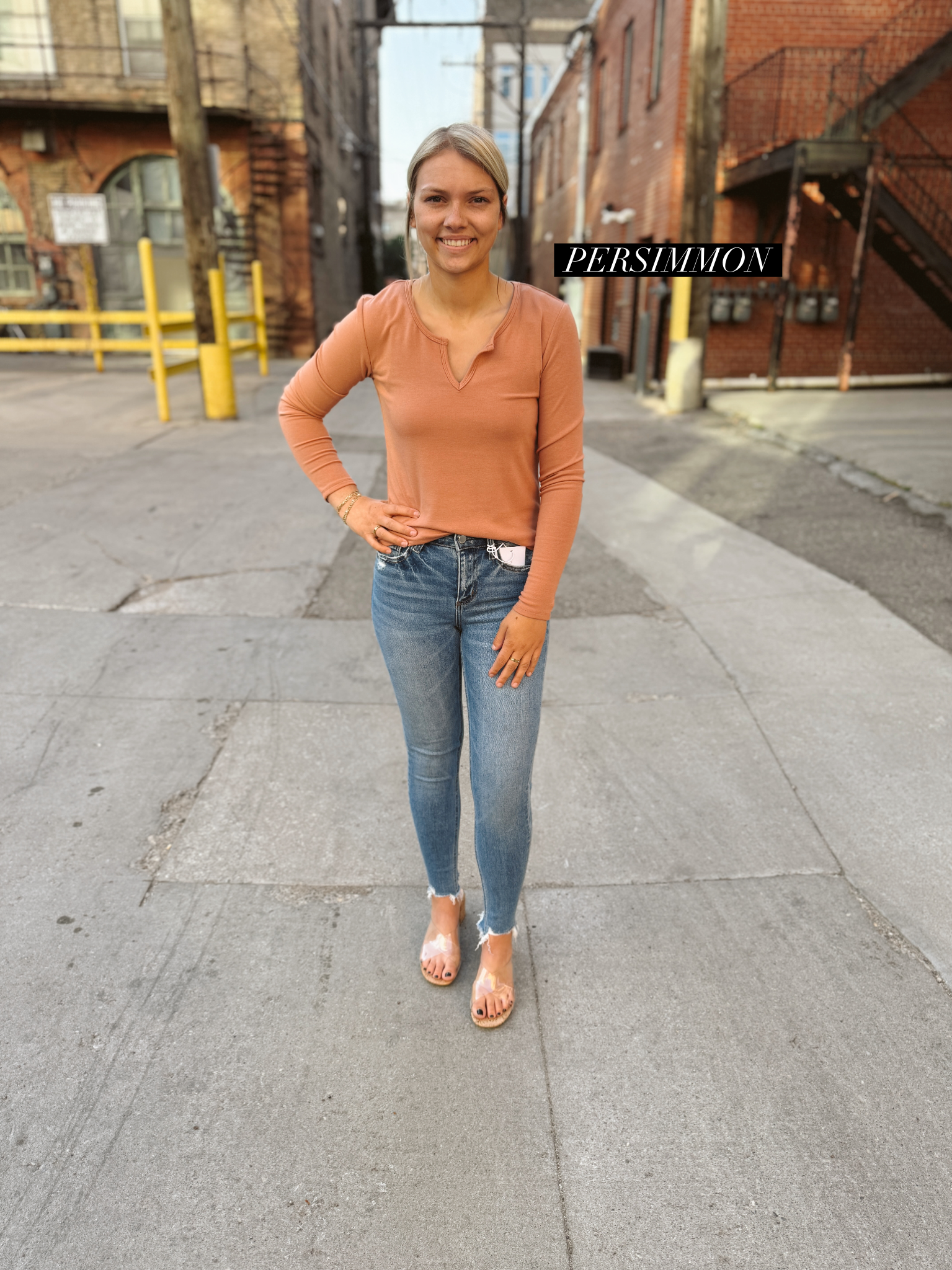 Cool Ultra Soft Notched Long Sleeve Top-Final sale-Long Sleeve Tops-be cool-The Silo Boutique, Women's Fashion Boutique Located in Warren and Grand Forks North Dakota