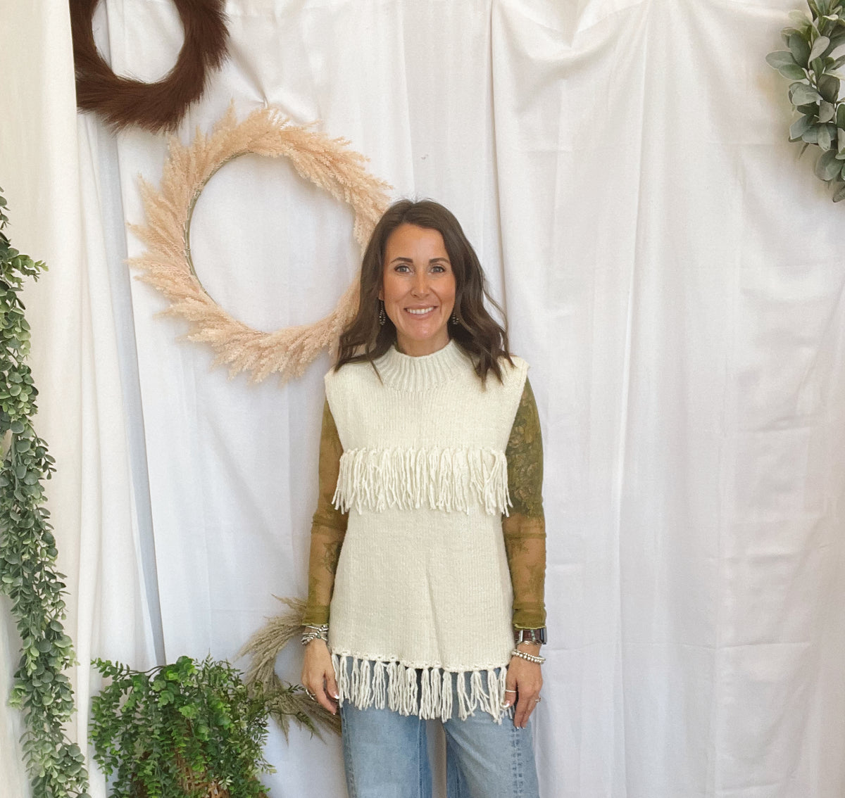 Felicia Fringe Sweater Vest-Cream-Vests-hyfve-The Silo Boutique, Women's Fashion Boutique Located in Warren and Grand Forks North Dakota
