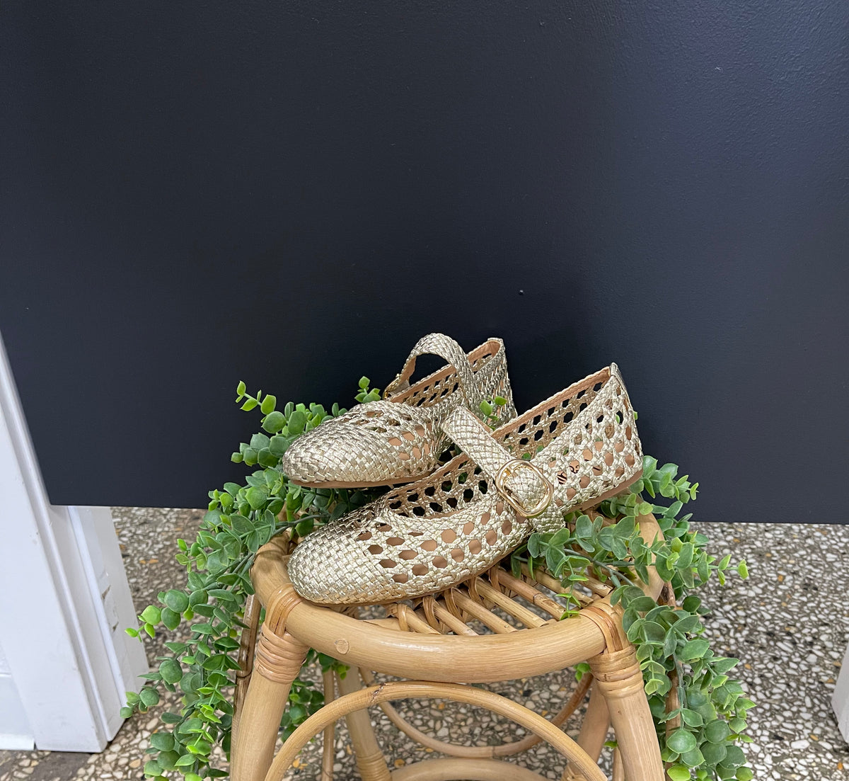 Gold Corky's Mixed Feelings Ballet Flat Shoe-Shoes-corkys-The Silo Boutique, Women's Fashion Boutique Located in Warren and Grand Forks North Dakota