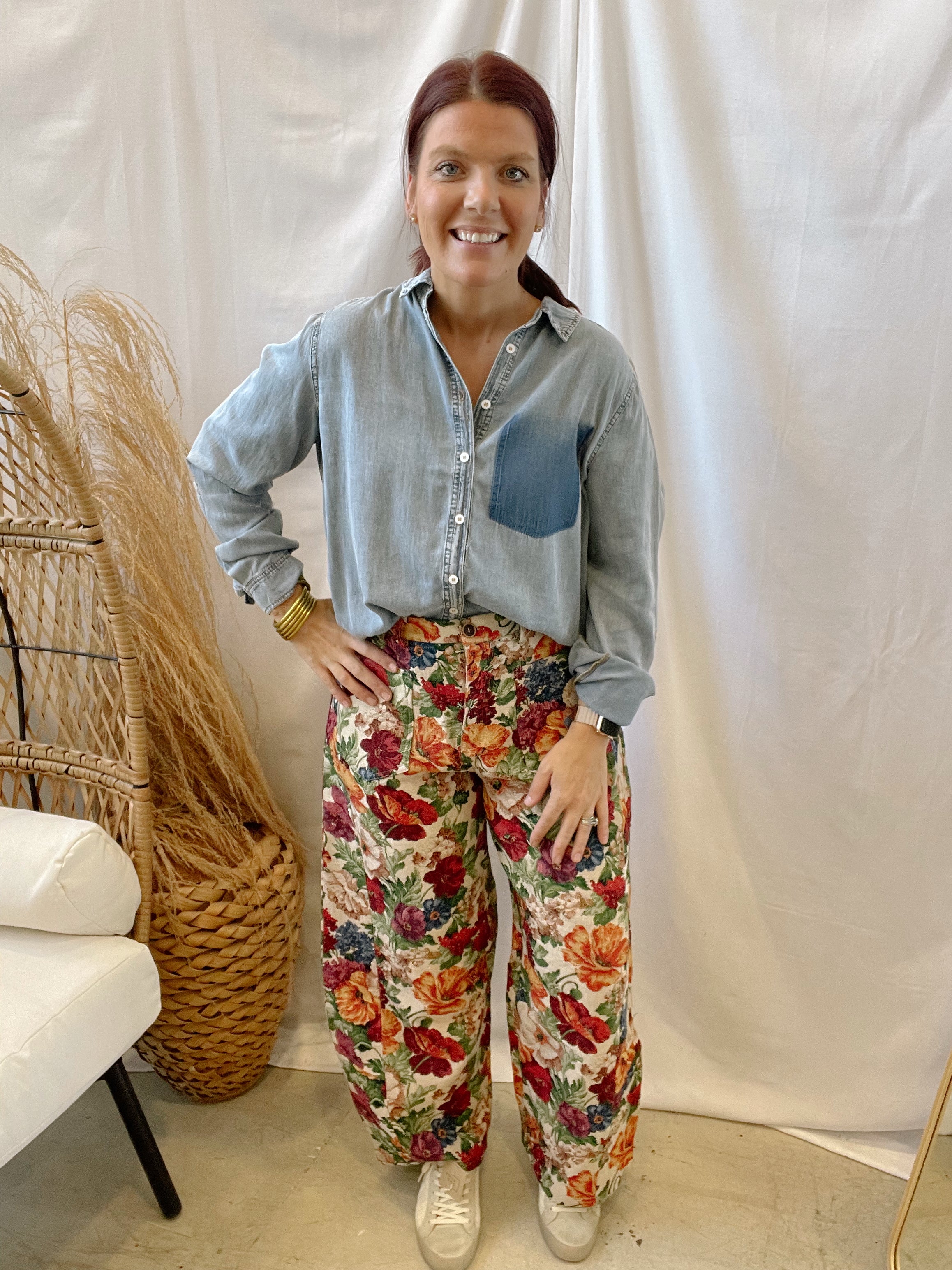Floral Tapestry Pants-Jeans-eesome-The Silo Boutique, Women's Fashion Boutique Located in Warren and Grand Forks North Dakota