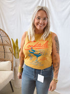 But First Cocktails Tank-Mustard-Tank Tops-heart and luv-The Silo Boutique, Women's Fashion Boutique Located in Warren and Grand Forks North Dakota