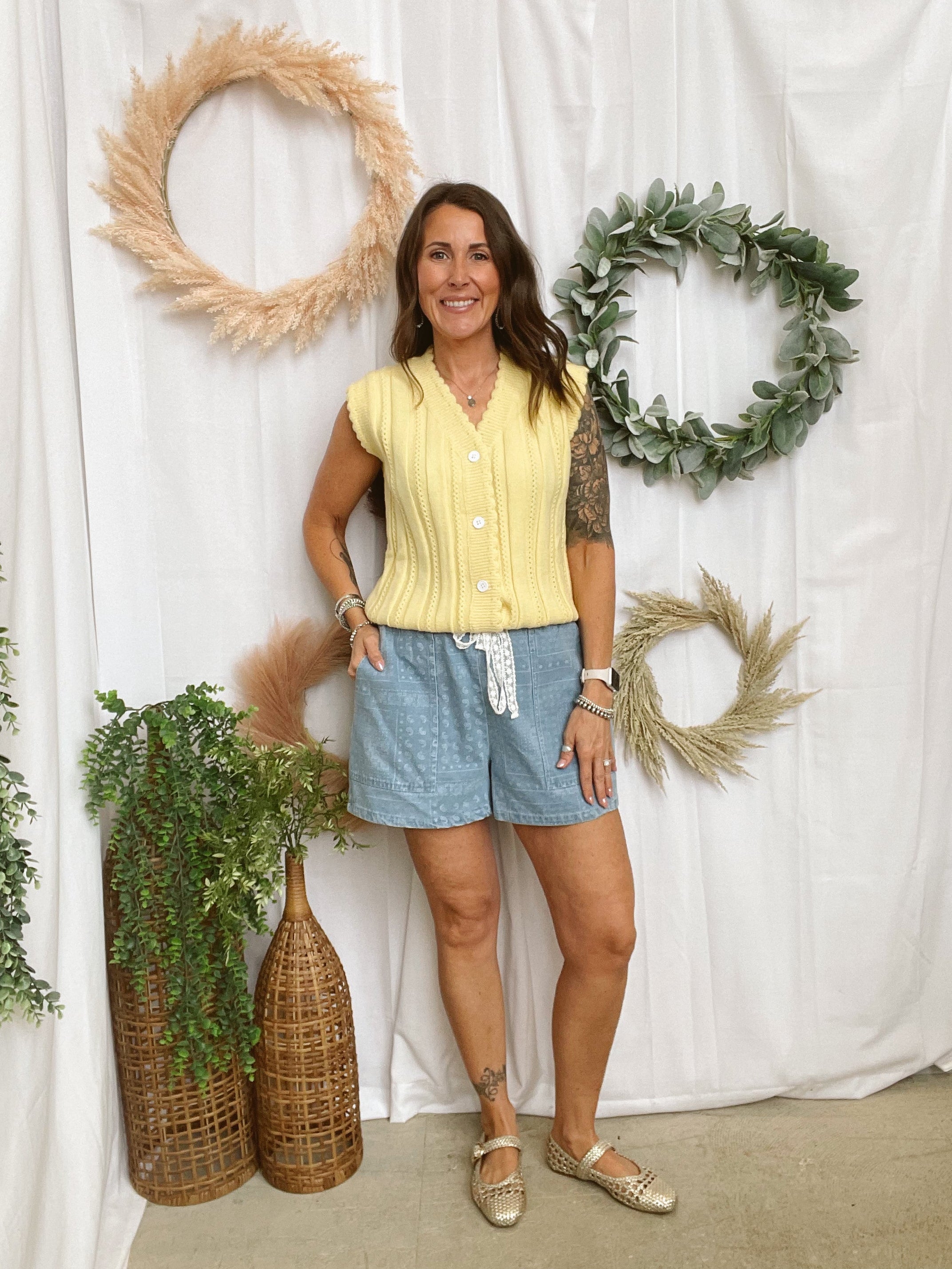 Soft Horizon Tank Vest-Lemon-Tank Tops-lovlov-The Silo Boutique, Women's Fashion Boutique Located in Warren and Grand Forks North Dakota