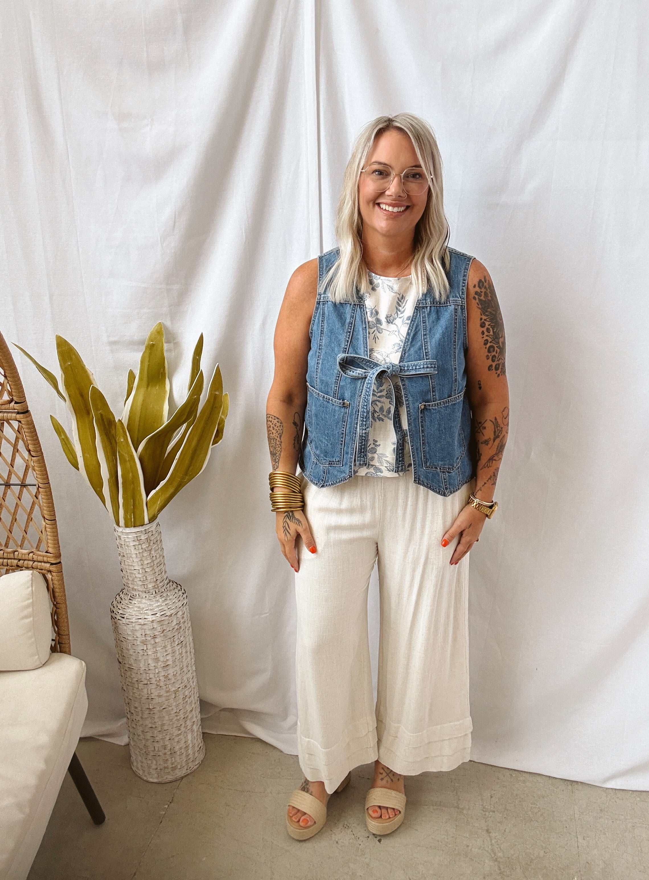 The Tie Front Denim Vest-Vests-listicle-The Silo Boutique, Women's Fashion Boutique Located in Warren and Grand Forks North Dakota