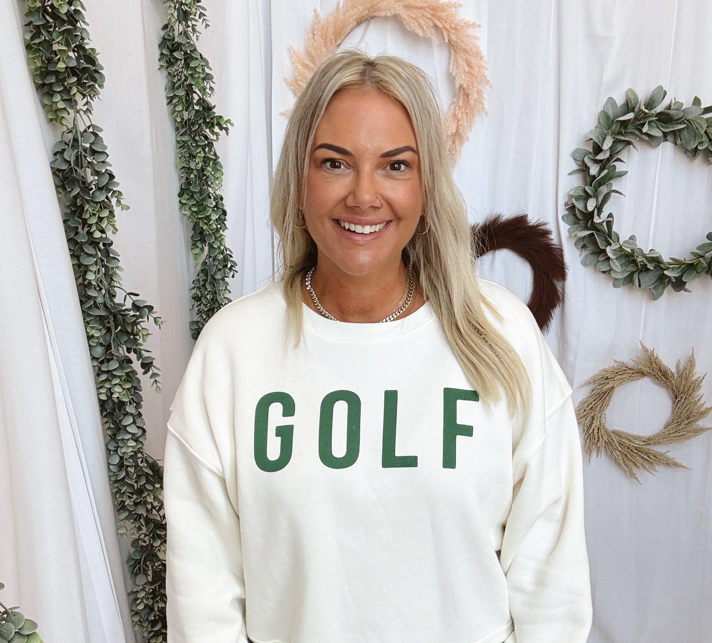 Oat Collective Golf Sweatshirt-Vintage White-Sweatshirts-oat-The Silo Boutique, Women's Fashion Boutique Located in Warren and Grand Forks North Dakota