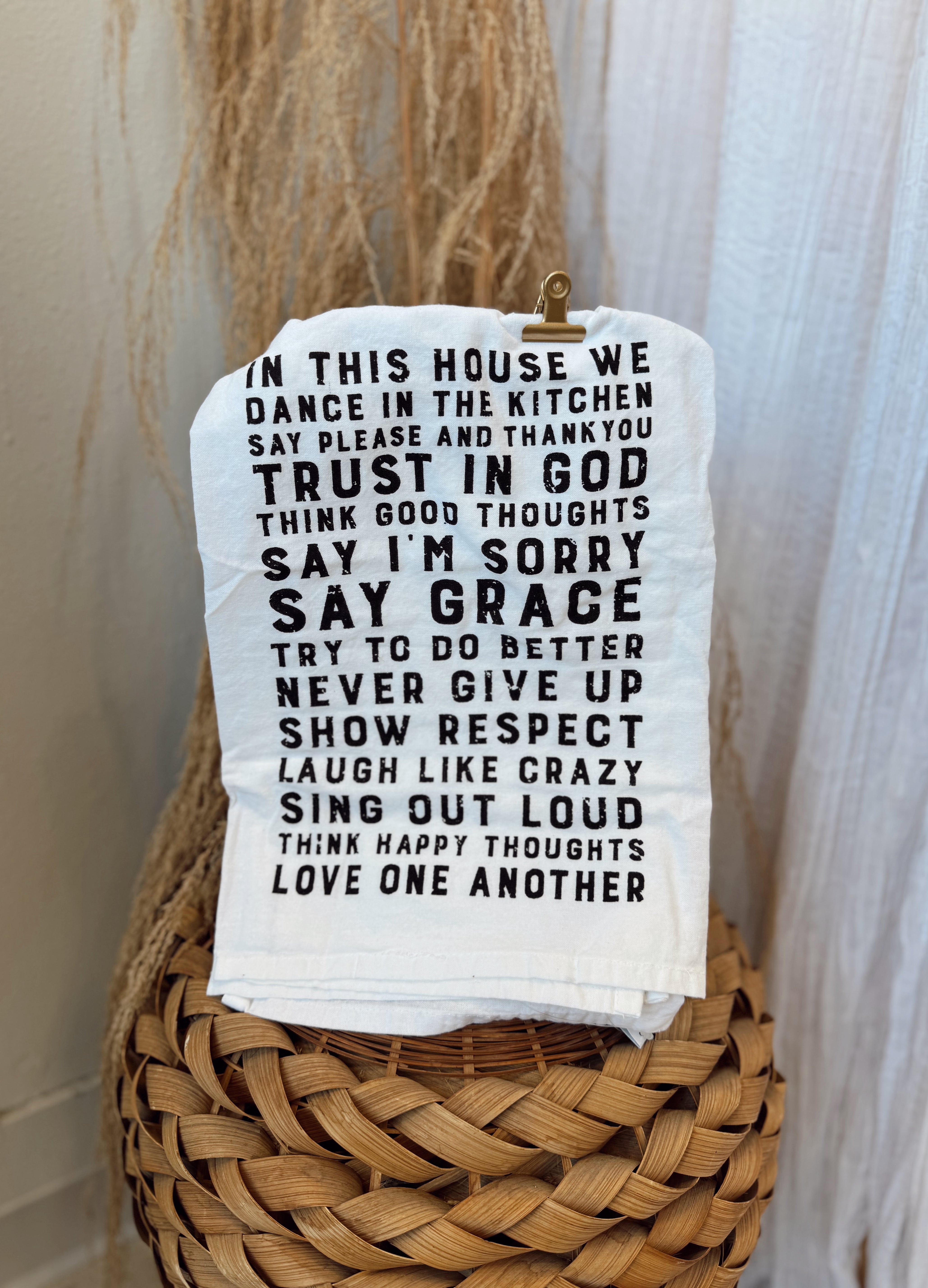 This House Kitchen Tea Towel-Tea Towels-primitives-The Silo Boutique, Women's Fashion Boutique Located in Warren and Grand Forks North Dakota