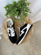 Steve Madden Campo Black White Sneaker-Sneakers-steve madden-The Silo Boutique, Women's Fashion Boutique Located in Warren and Grand Forks North Dakota