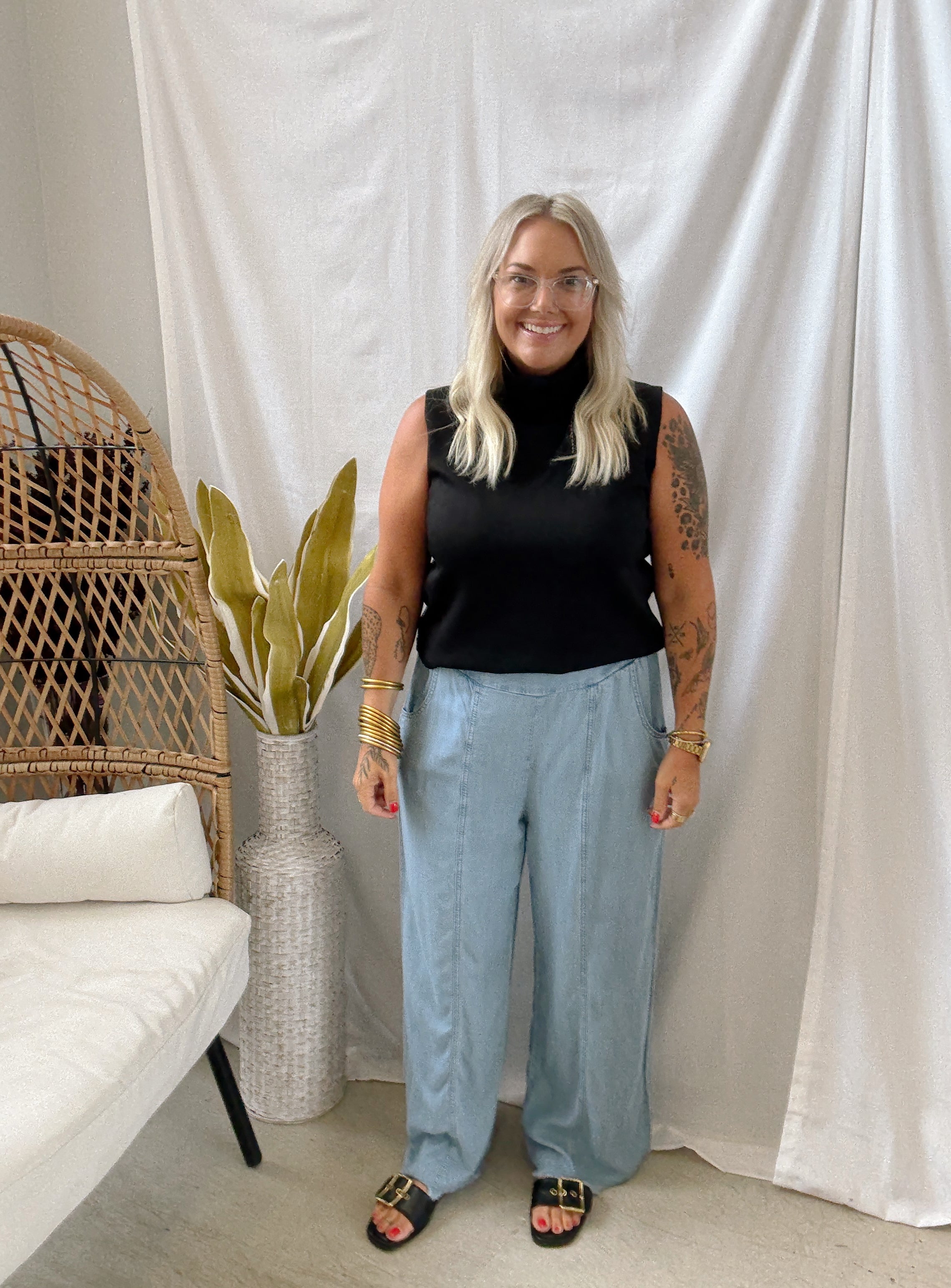 P Cill Cowl Tank Top-Black-Tank Tops-p cill-The Silo Boutique, Women's Fashion Boutique Located in Warren and Grand Forks North Dakota