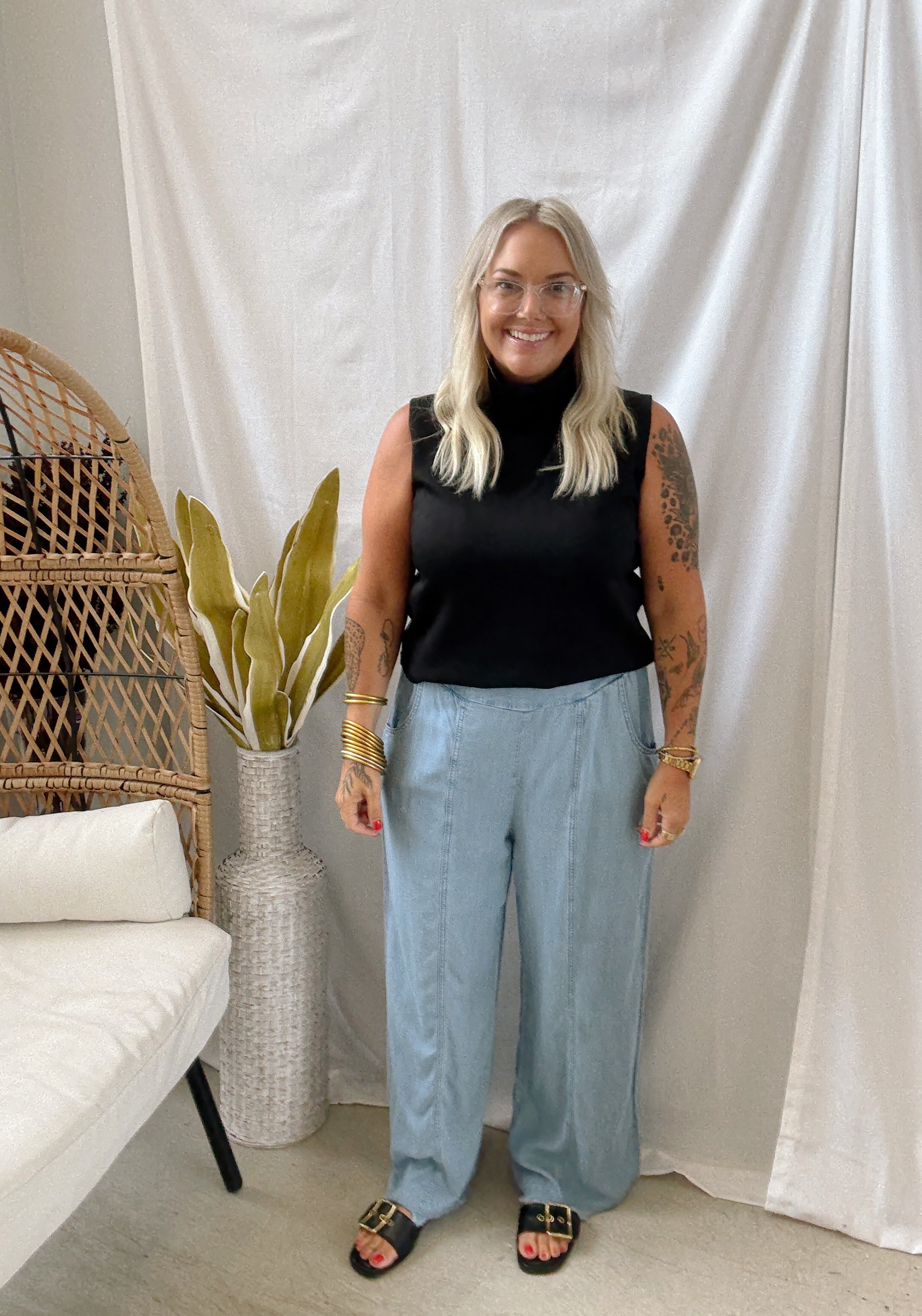 P Cill Cowl Tank Top-Black-Tank Tops-p cill-The Silo Boutique, Women's Fashion Boutique Located in Warren and Grand Forks North Dakota