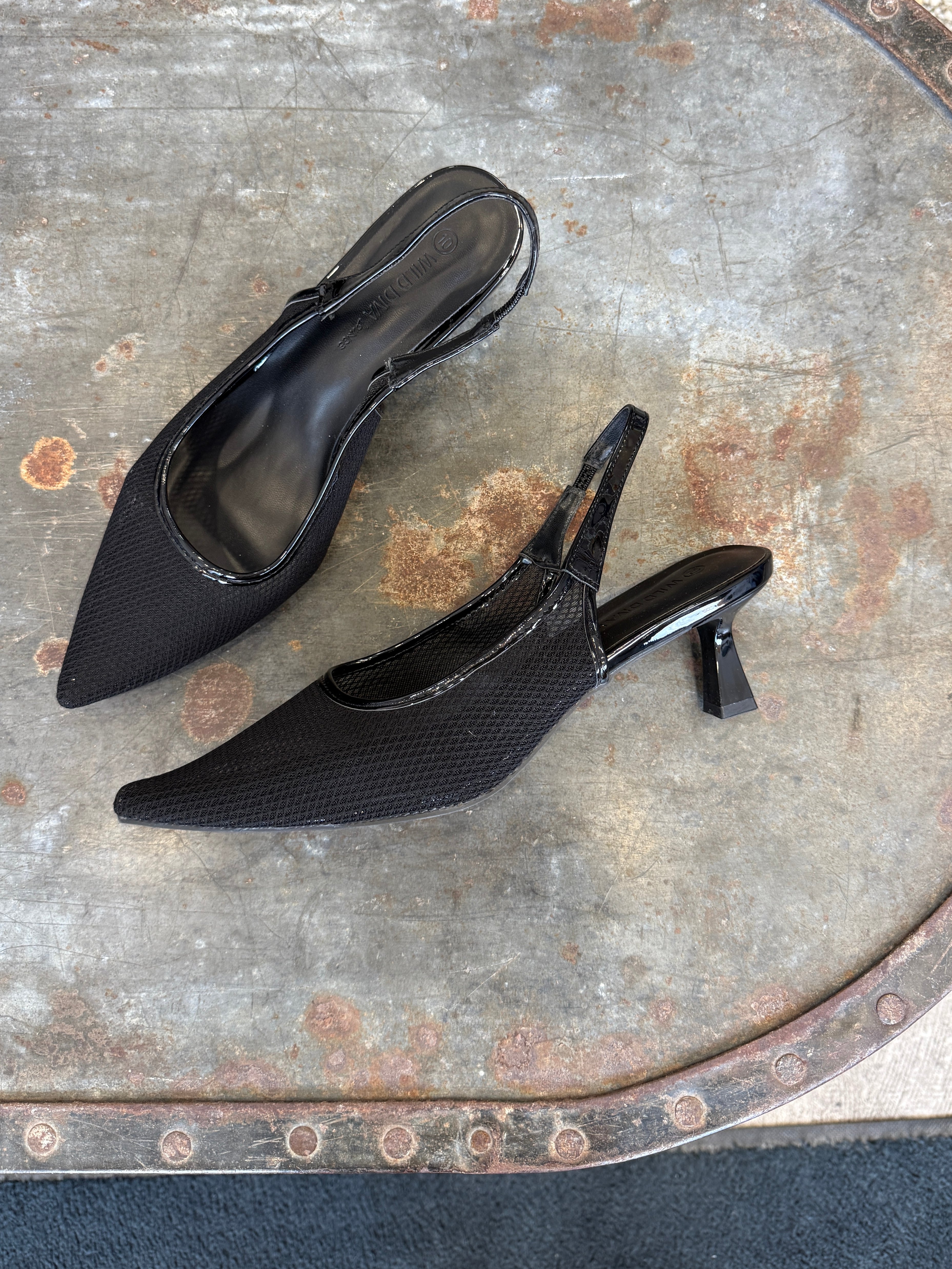 Black Mesh Kitten Heel-Heels-ccocci-The Silo Boutique, Women's Fashion Boutique Located in Warren and Grand Forks North Dakota