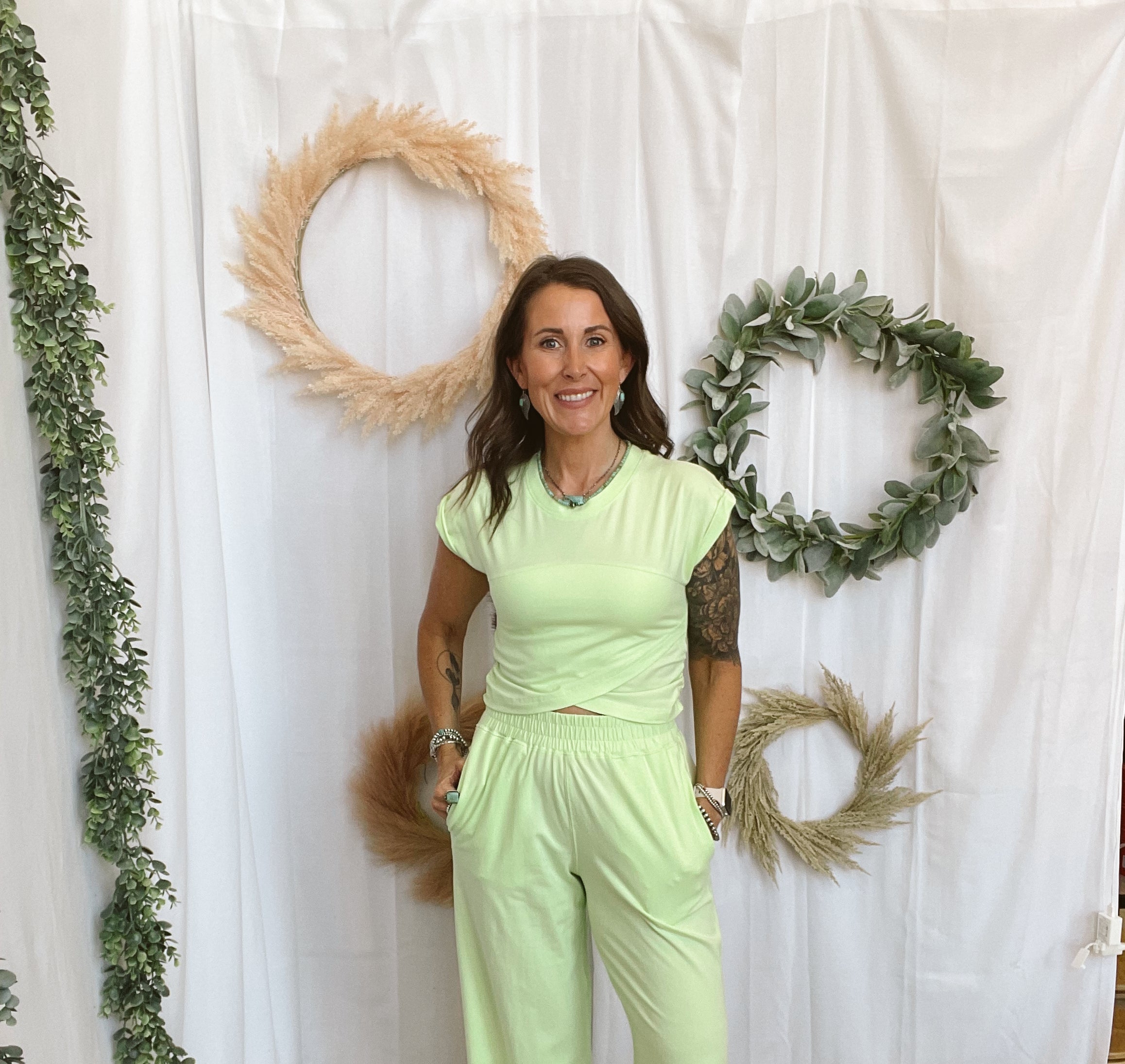 Rae Crossover Set-Lime-Outfit Sets-rae mode-The Silo Boutique, Women's Fashion Boutique Located in Warren and Grand Forks North Dakota