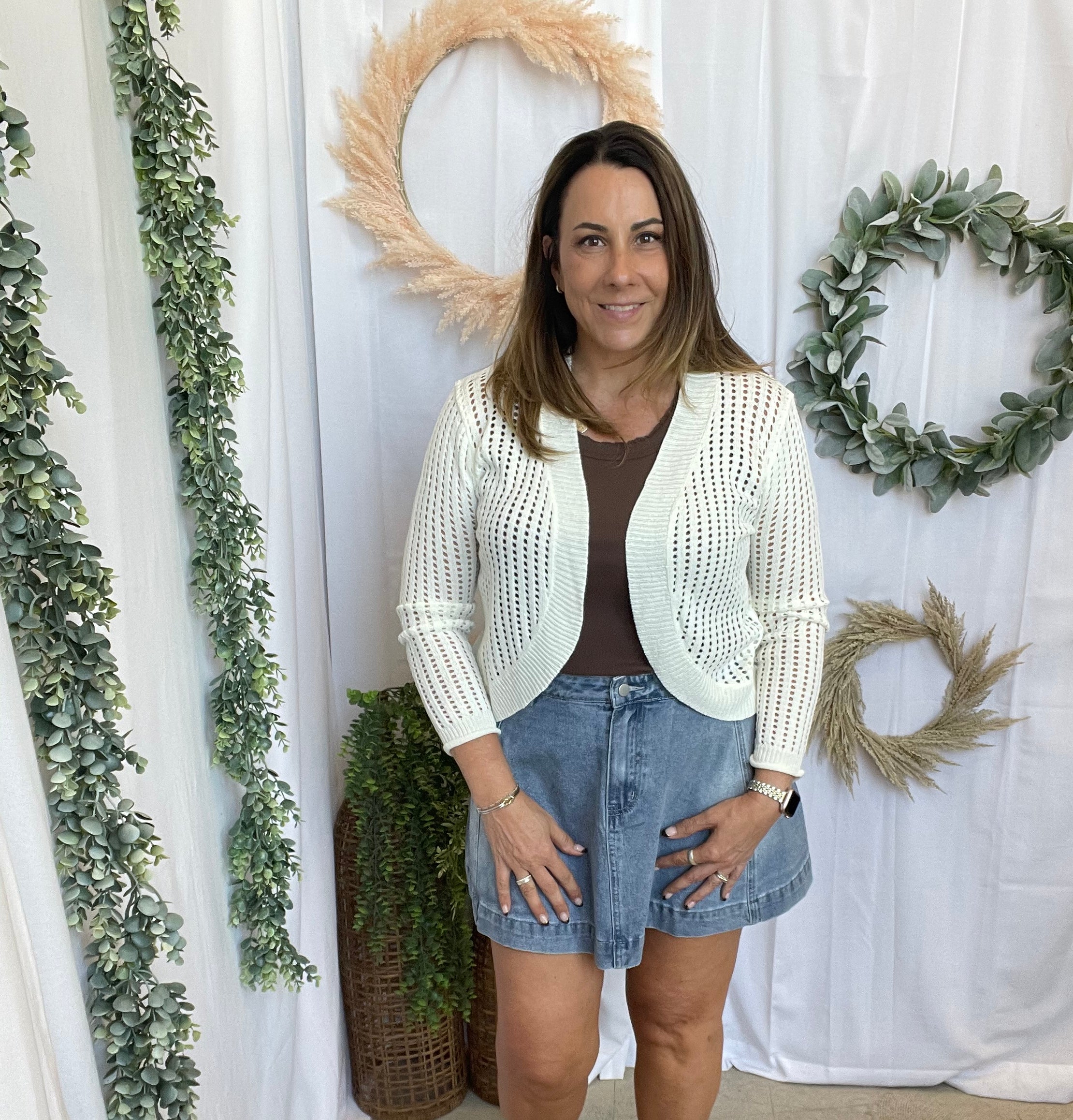 CC Open Knit Cocoon Cardigan-White-Sweaters-cozy co-The Silo Boutique, Women's Fashion Boutique Located in Warren and Grand Forks North Dakota