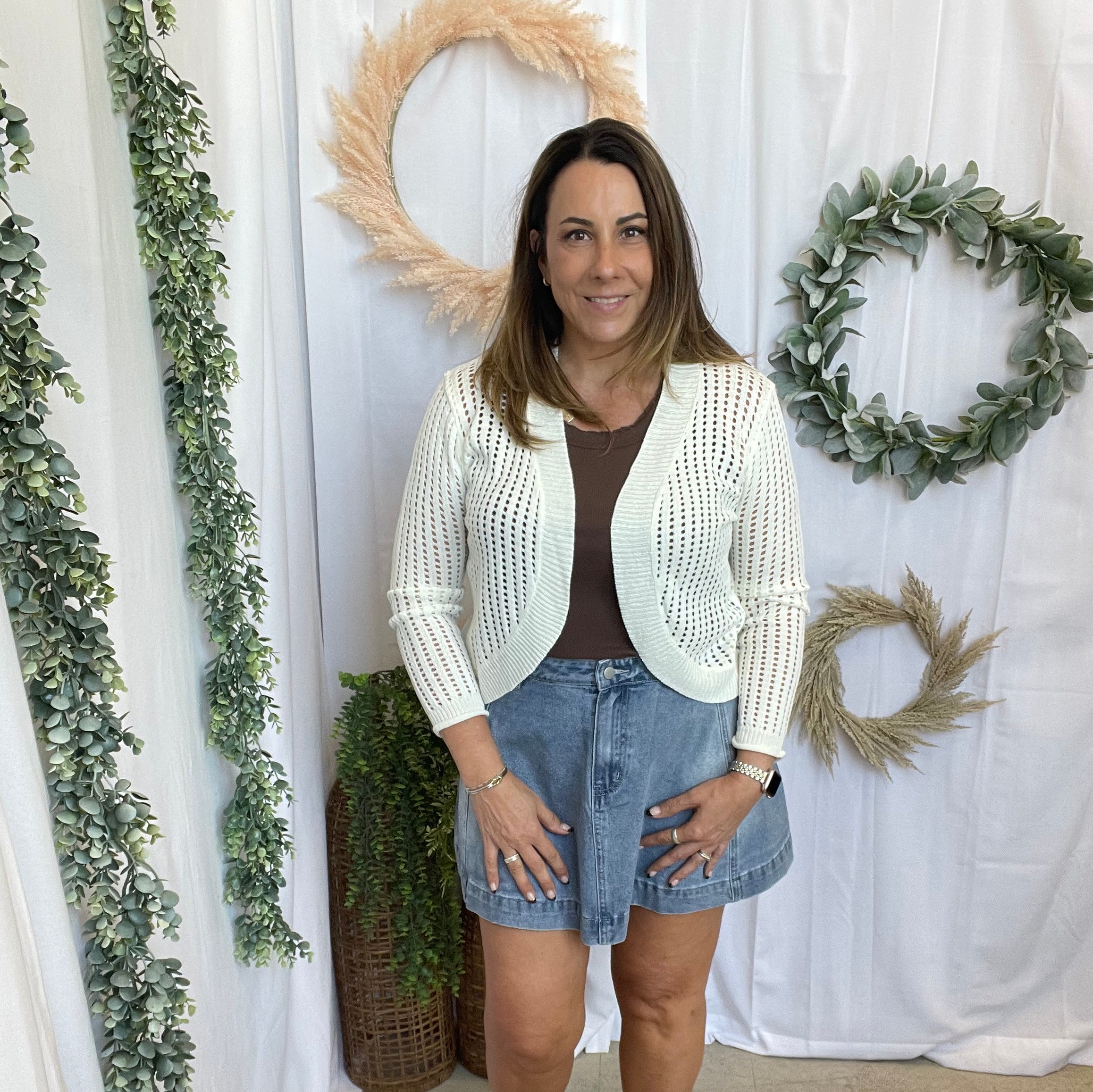 CC Open Knit Cocoon Cardigan-White-Sweaters-cozy co-The Silo Boutique, Women's Fashion Boutique Located in Warren and Grand Forks North Dakota