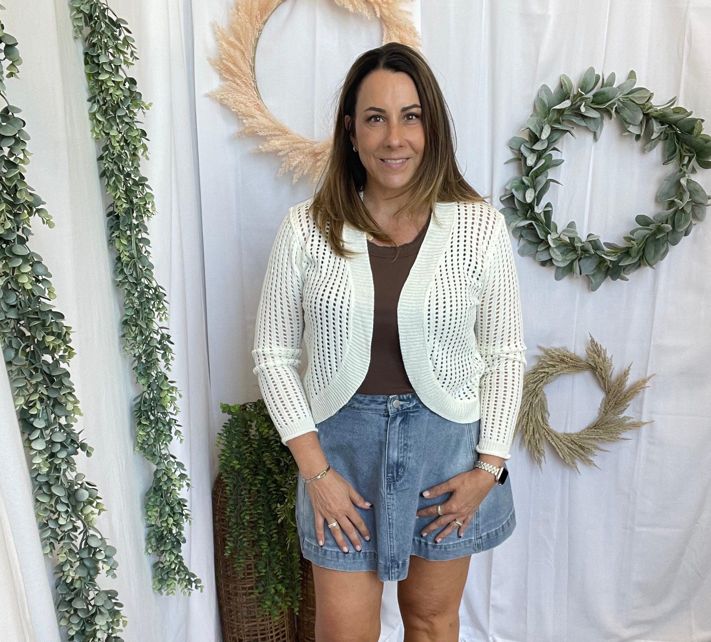 CC Open Knit Cocoon Cardigan-White-Sweaters-cozy co-The Silo Boutique, Women's Fashion Boutique Located in Warren and Grand Forks North Dakota