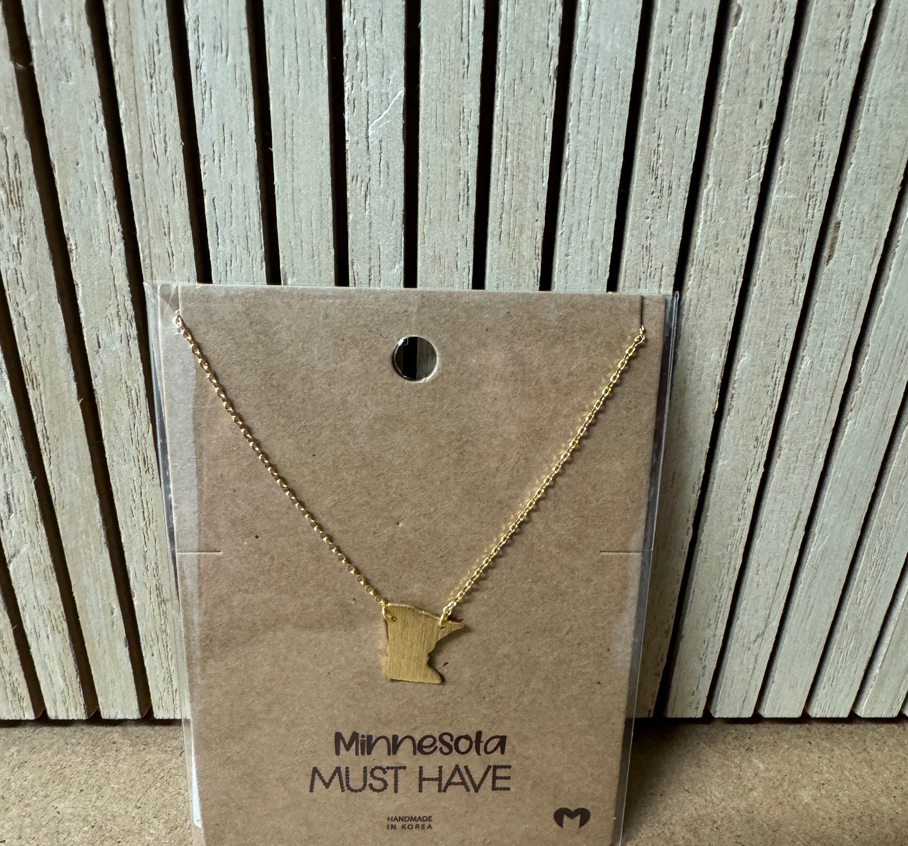 Gold Minnesota Necklace-Necklaces-Fame-The Silo Boutique, Women's Fashion Boutique Located in Warren and Grand Forks North Dakota