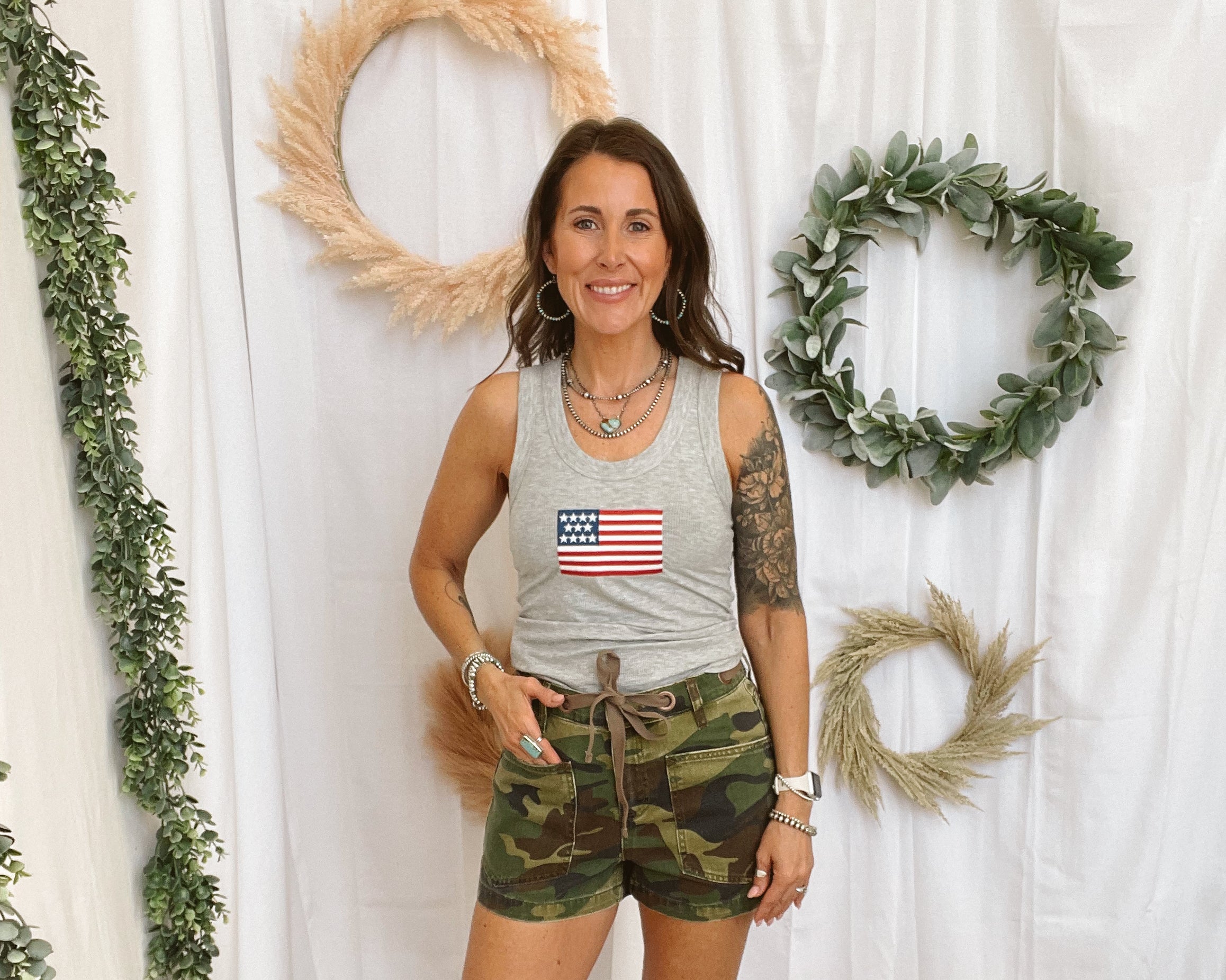 Risen Slouchy Camo Shorts-Shorts-risen-The Silo Boutique, Women's Fashion Boutique Located in Warren and Grand Forks North Dakota