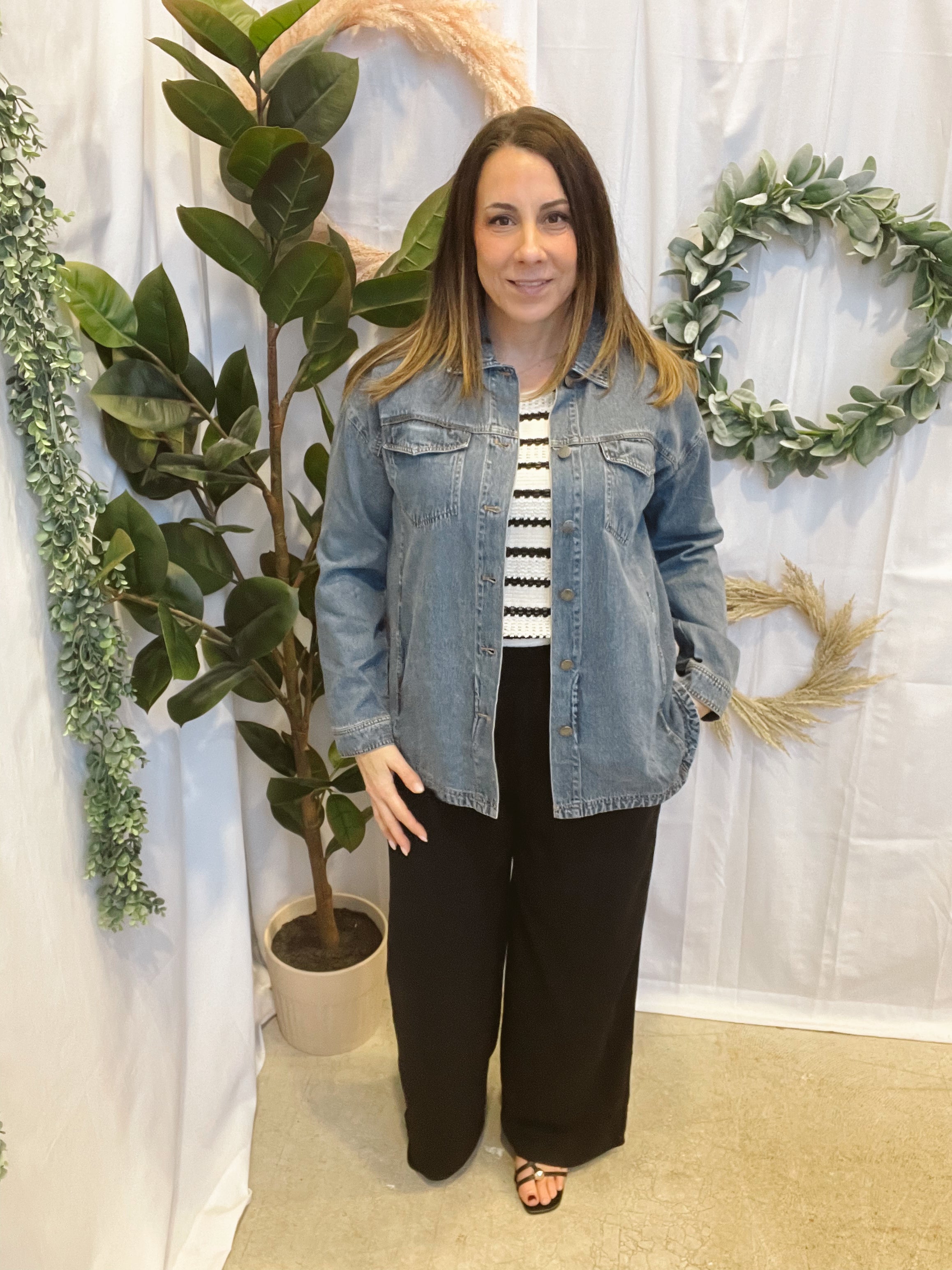 Be Cool Denim Tencel Shacket-Shackets-be cool-The Silo Boutique, Women's Fashion Boutique Located in Warren and Grand Forks North Dakota