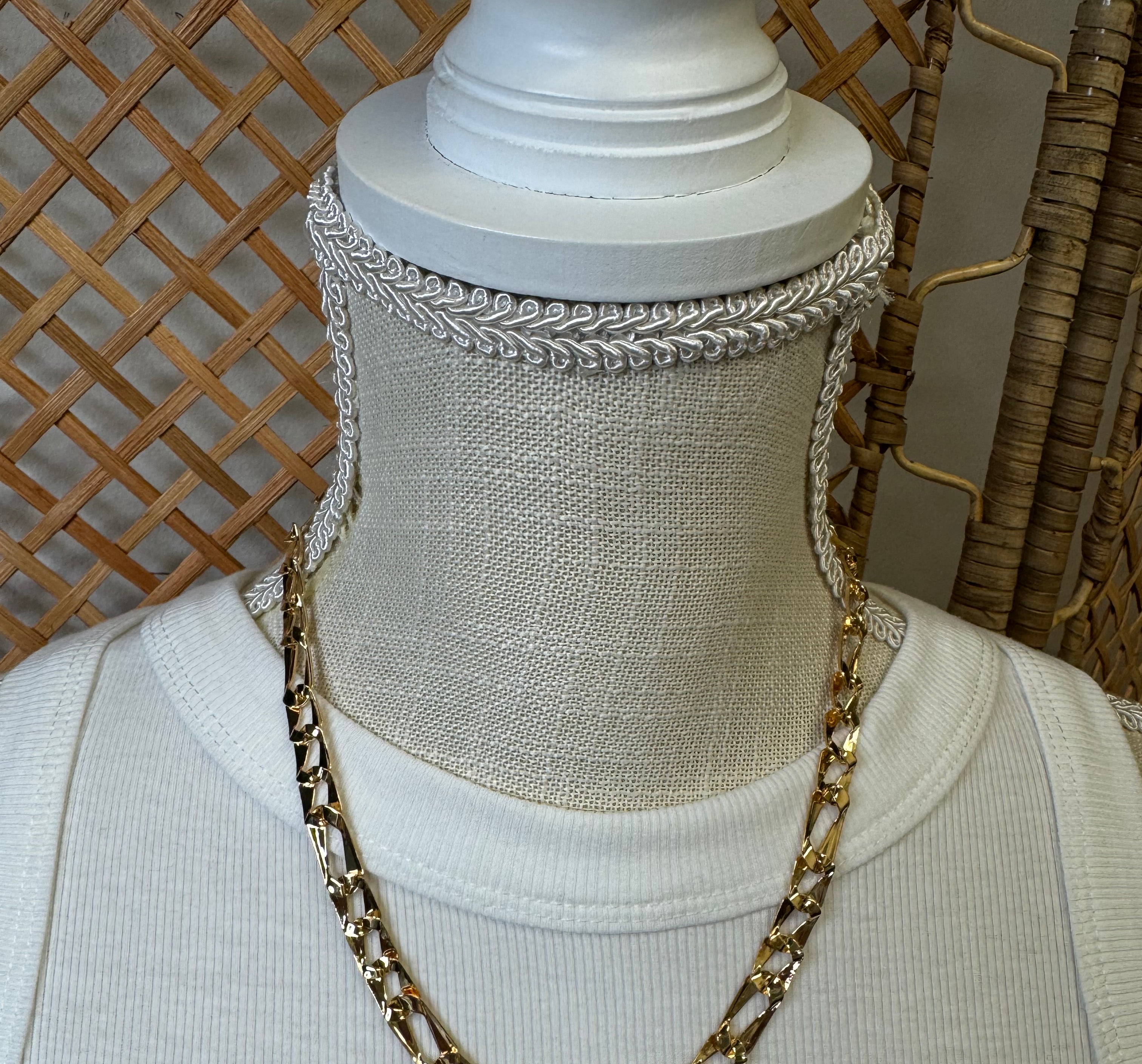 Rectangle Chain Necklace-Necklaces-Fame-The Silo Boutique, Women's Fashion Boutique Located in Warren and Grand Forks North Dakota