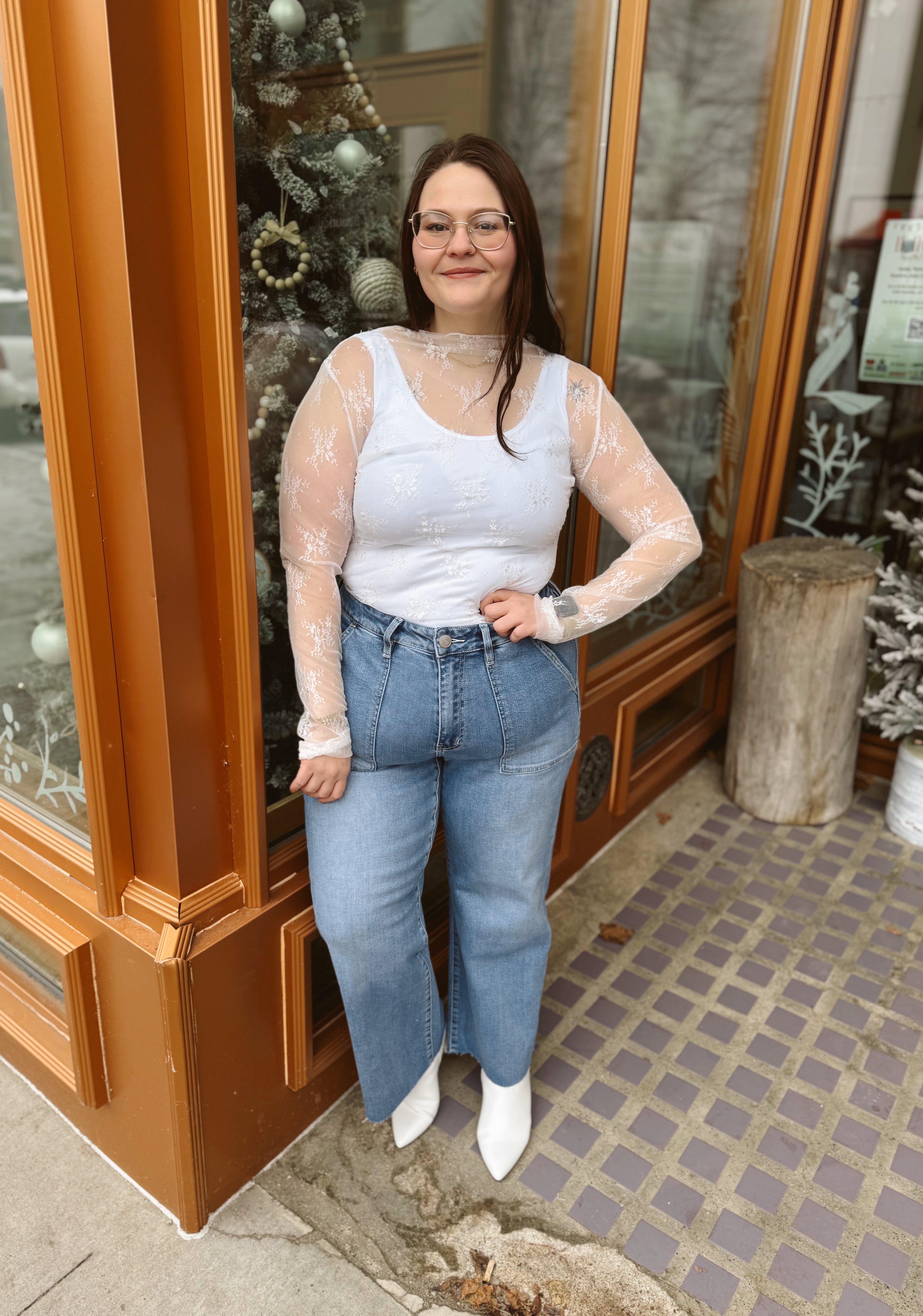So Sweet Lace Long Sleeve Top-Long Sleeve Tops-sweet genisis-The Silo Boutique, Women's Fashion Boutique Located in Warren and Grand Forks North Dakota