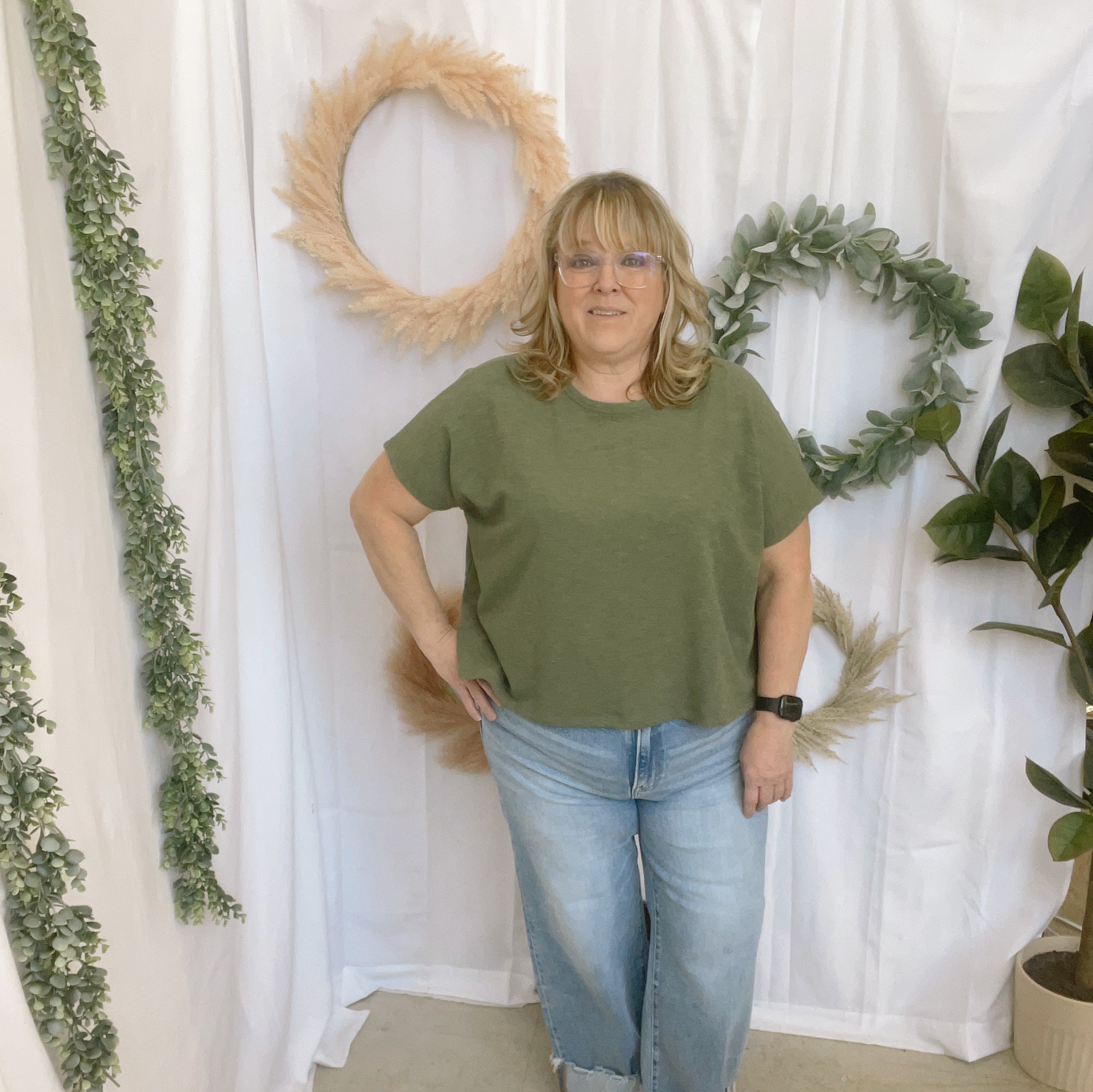 Julie Slub Oversized Tee-Short Sleeve Tops-Zenana-The Silo Boutique, Women's Fashion Boutique Located in Warren and Grand Forks North Dakota