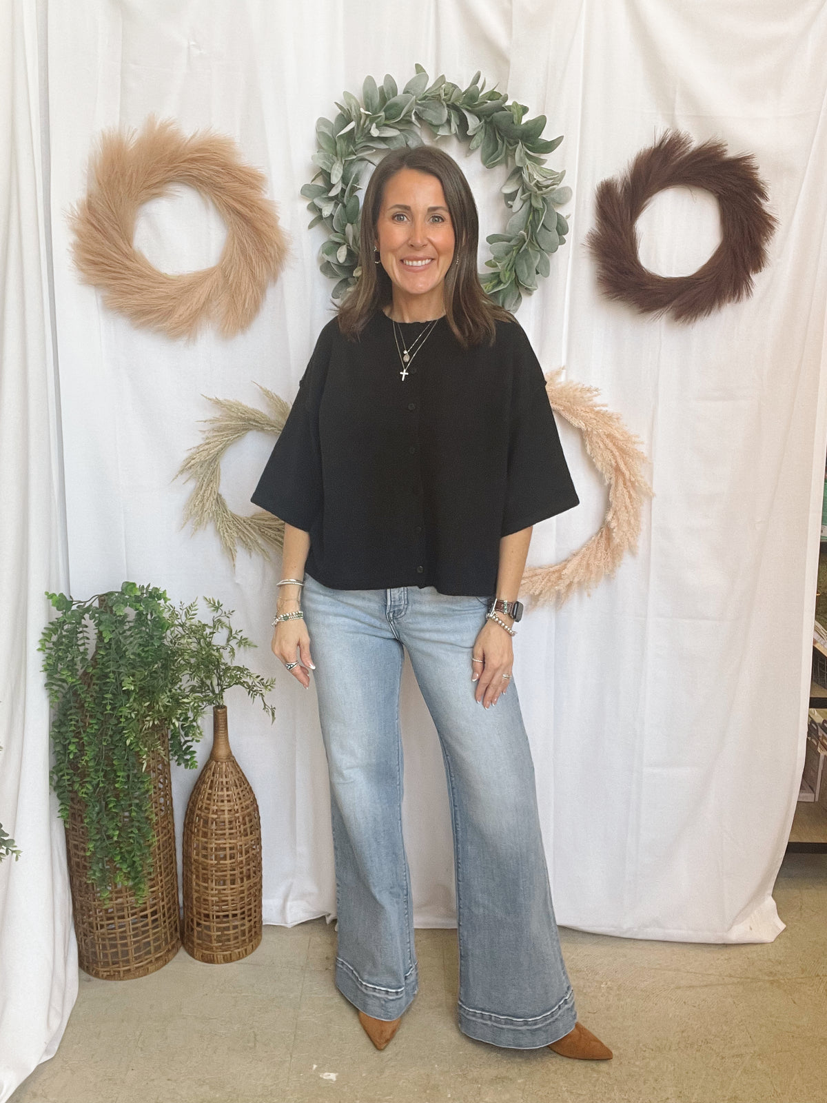 Lisa Risen Wide Hem Flare Jeans-Jeans-risen-The Silo Boutique, Women's Fashion Boutique Located in Warren and Grand Forks North Dakota