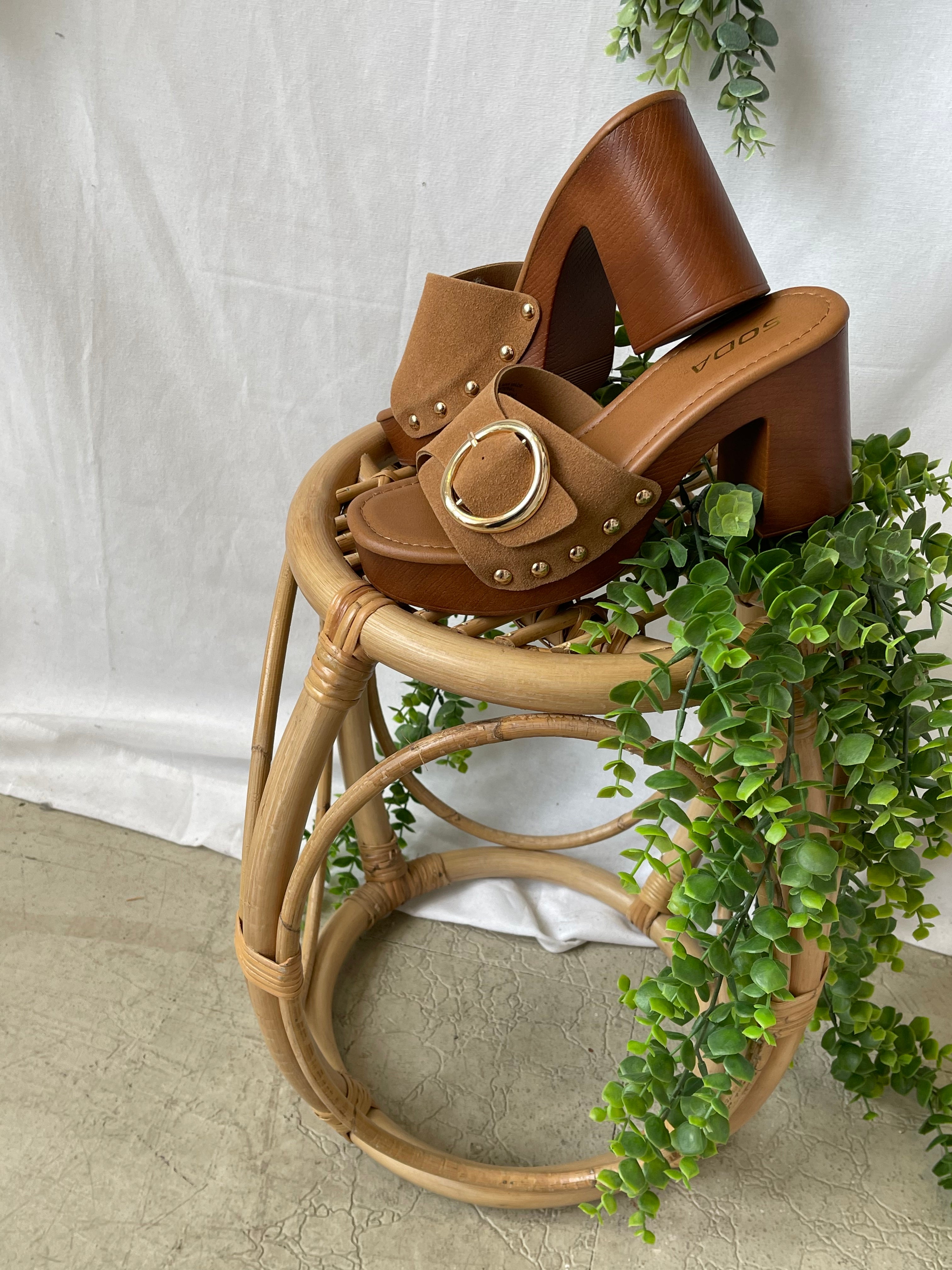 Soda Citrus Brown Sandal-Shoes-soda-The Silo Boutique, Women's Fashion Boutique Located in Warren and Grand Forks North Dakota