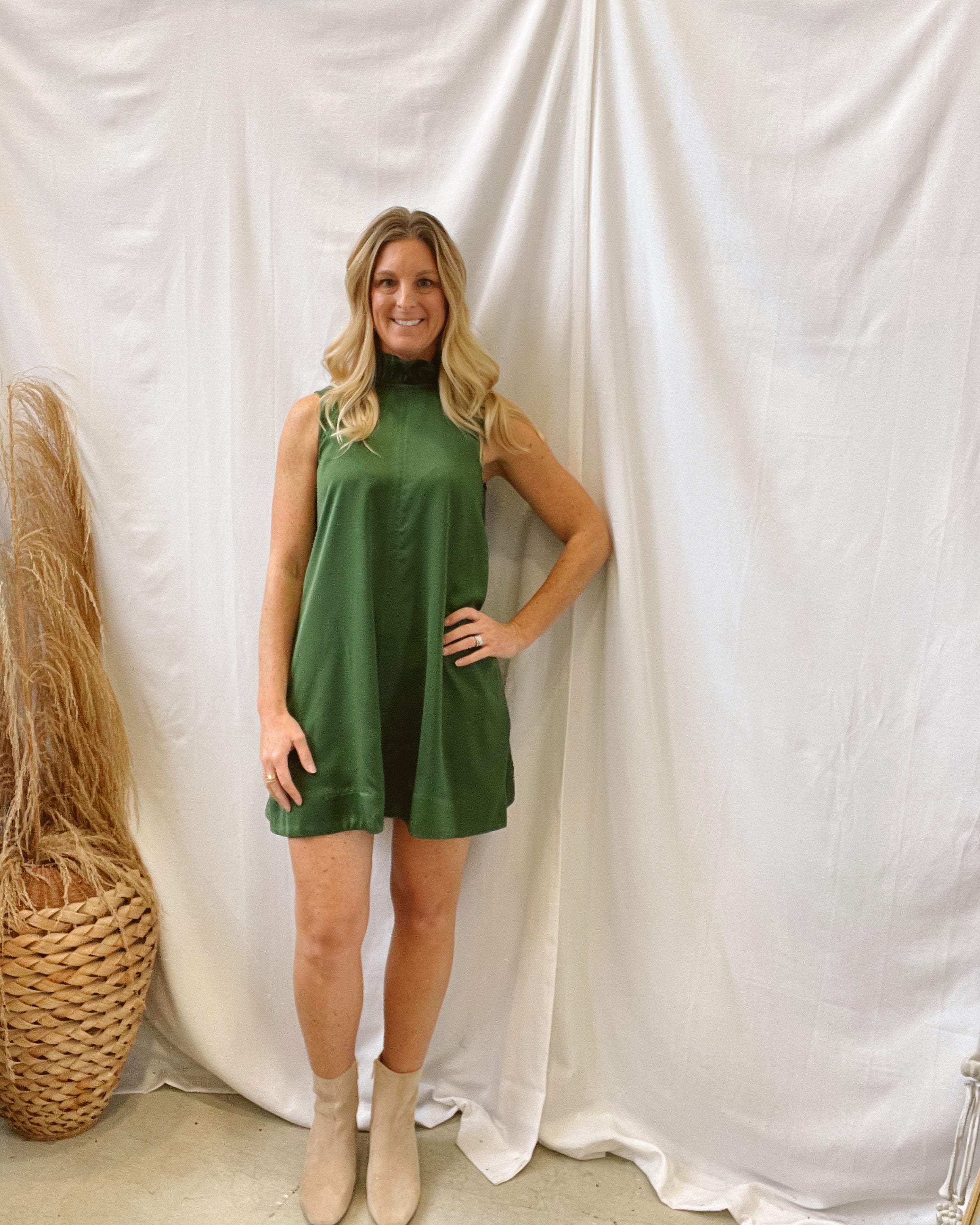 Apple Green Halter Dress-Dresses-pinch-The Silo Boutique, Women's Fashion Boutique Located in Warren and Grand Forks North Dakota
