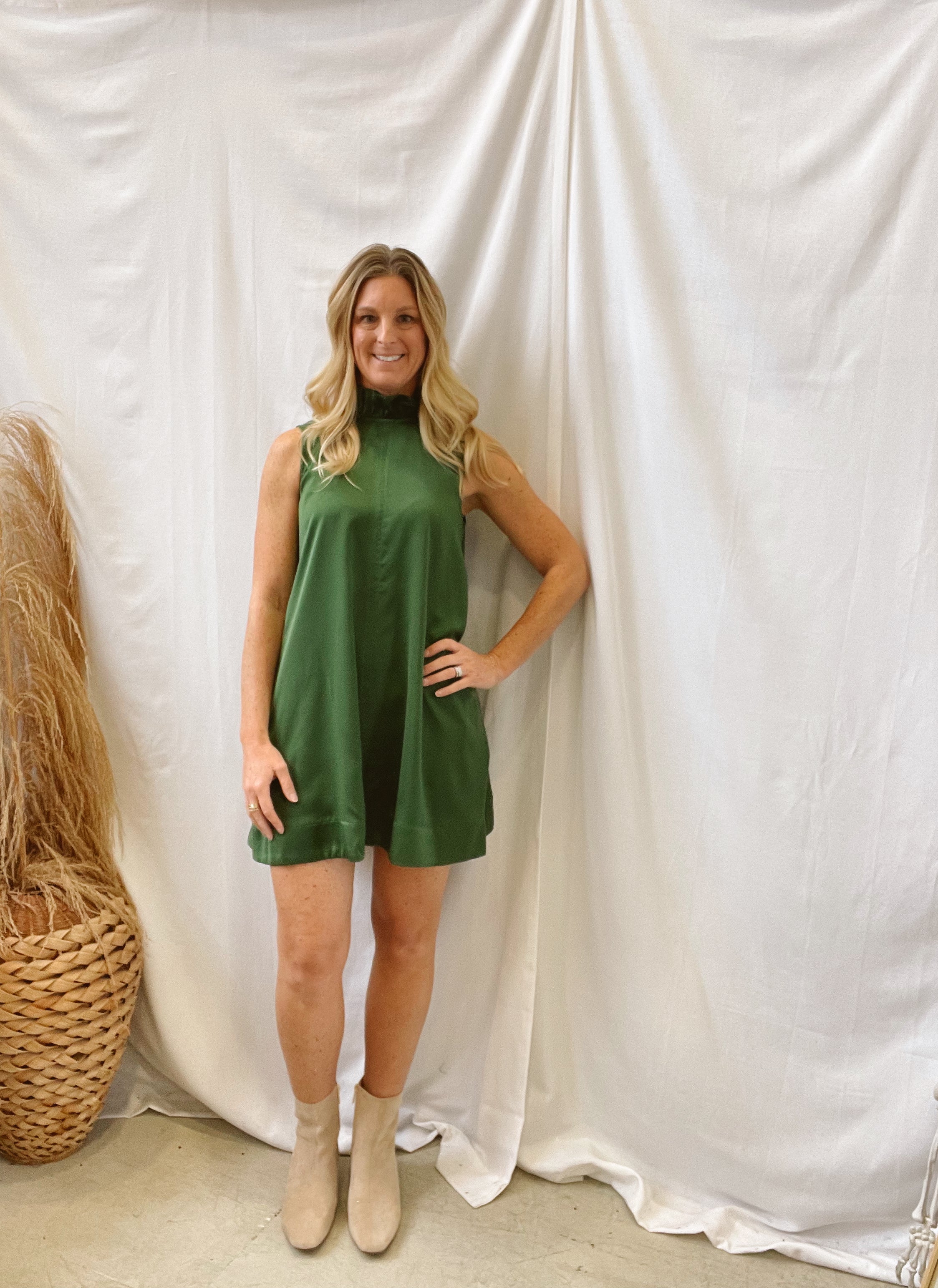 Apple Green Halter Dress-Dresses-pinch-The Silo Boutique, Women's Fashion Boutique Located in Warren and Grand Forks North Dakota
